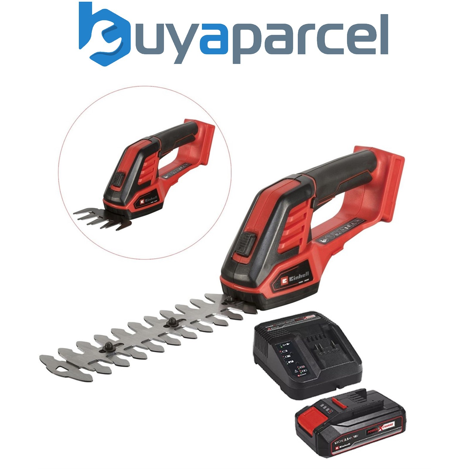 Einhell 18v Cordless Garden Pruner Hedge Cutter Grass Shear + 2.5AH Charging Kit