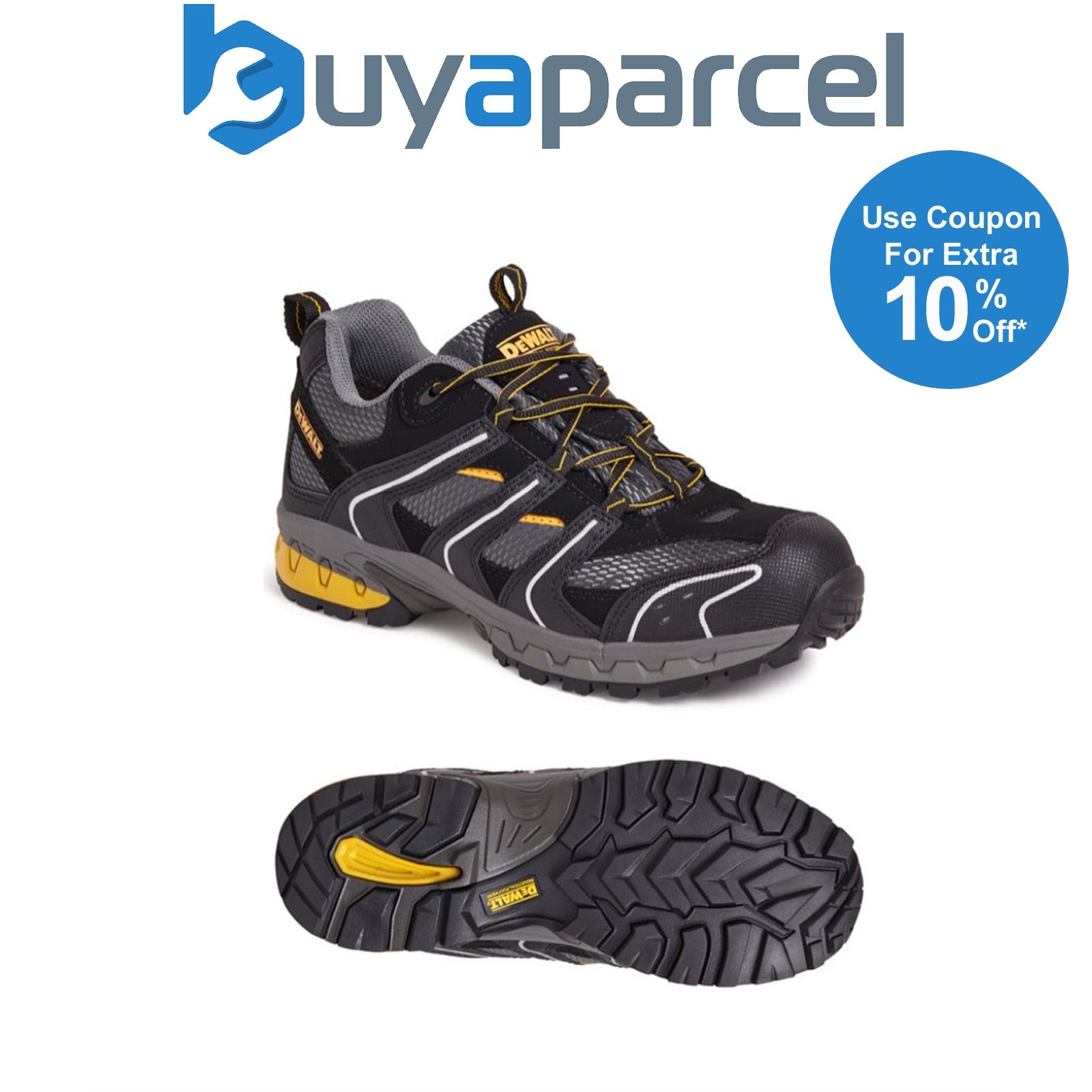 DeWalt Cutter Lightweight Safety Trainer Site Work Shoes Steel Toecap UK Size 4