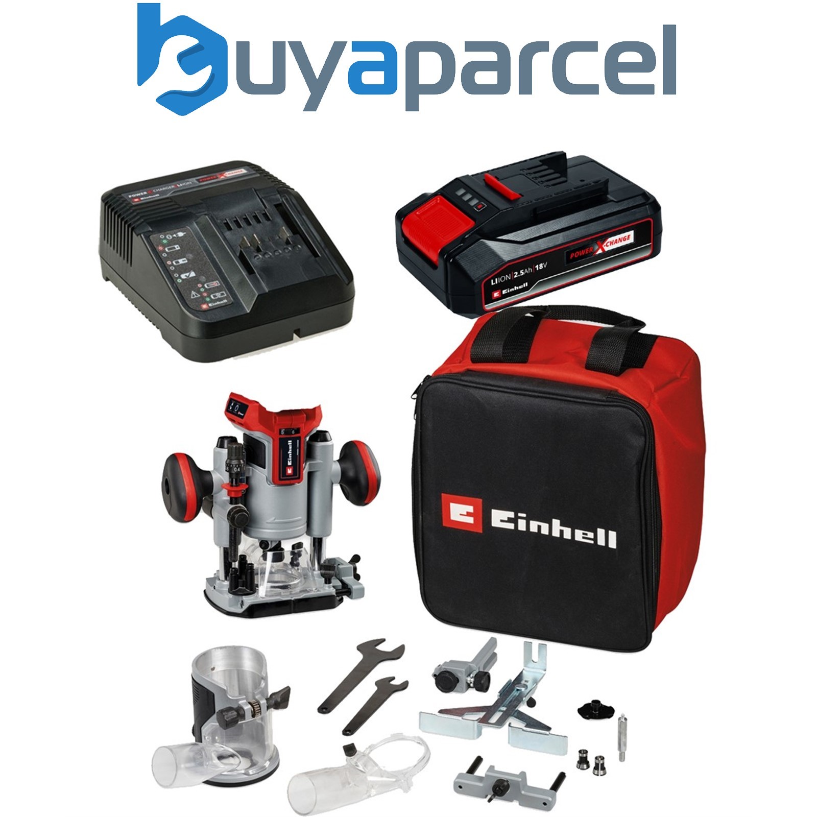 Einhell Power 18v X-Change TP-RO 18v Cordless Brushless Router Plunge Base 2.5ah