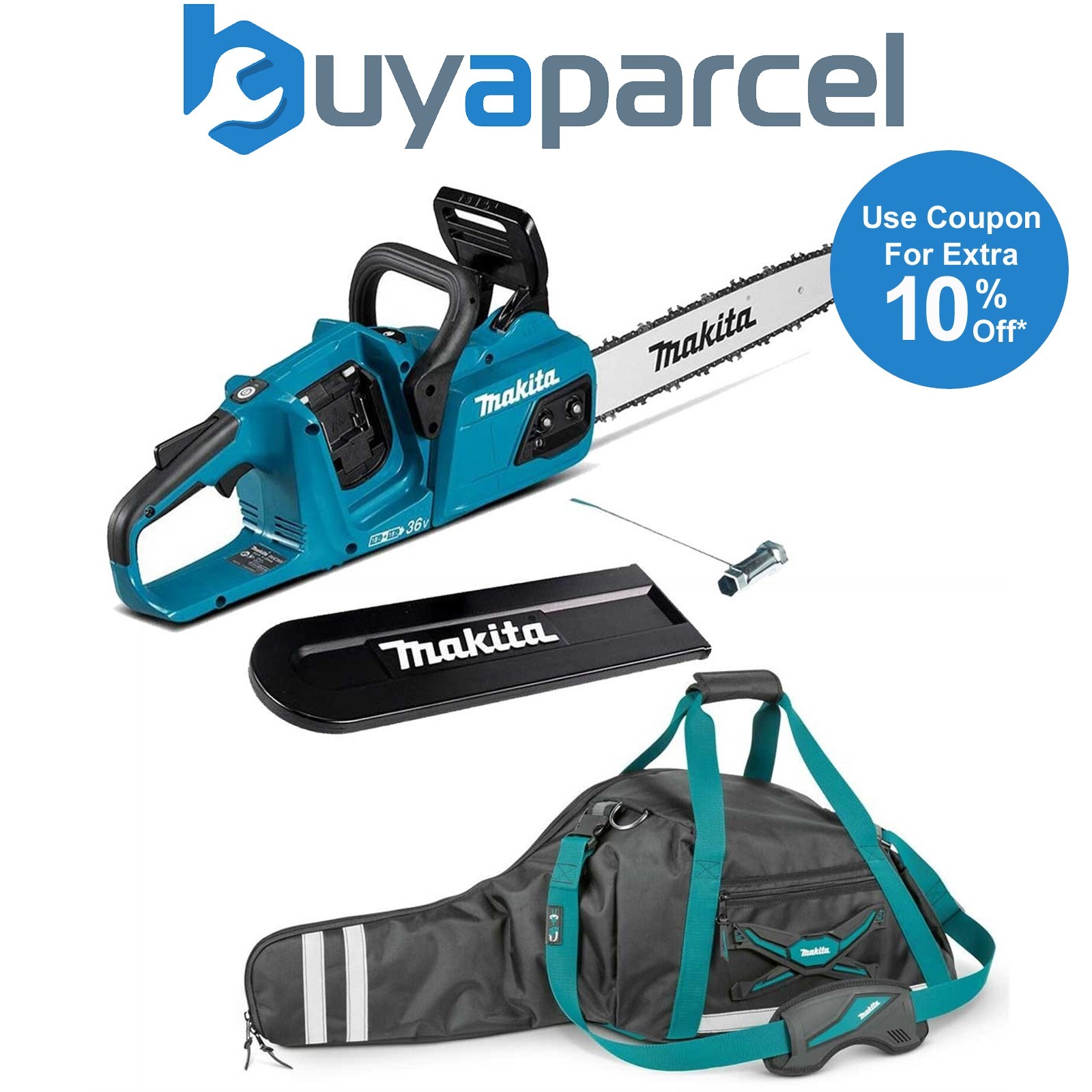 Makita DUC355Z Twin 18v / 36v LXT Cordless 35cm 14" Chainsaw Li-ion Bare & Bag