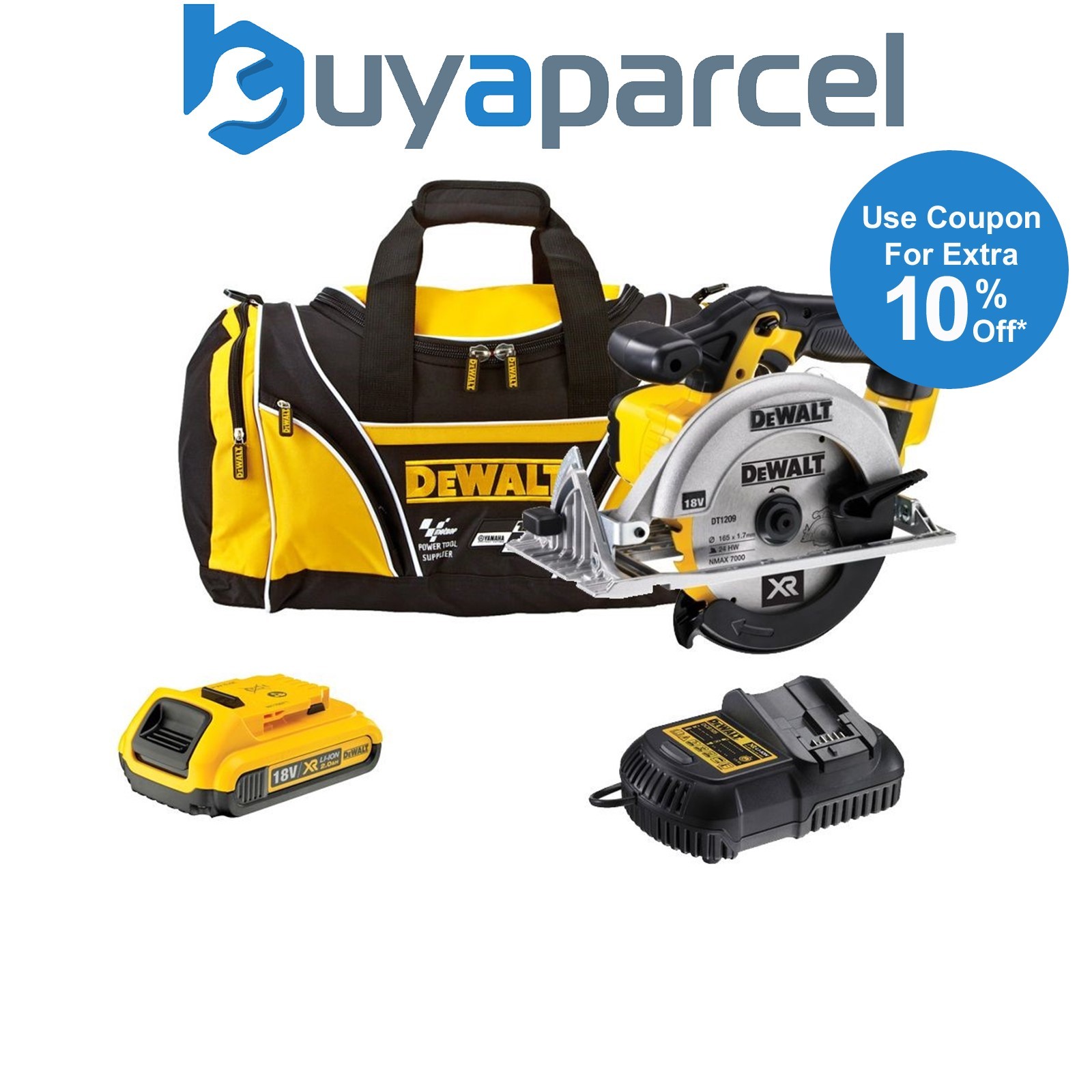 DeWalt DCS391D1 18v Heavy Duty XR Circular Saw + 1 x 2.0ah, Charger + Bag