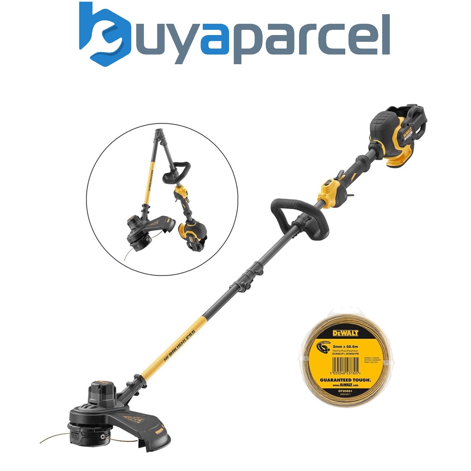 Dewalt DCM5713N 54v XR Flexvolt Cordless Grass Timmer Split Shaft + Extra Line