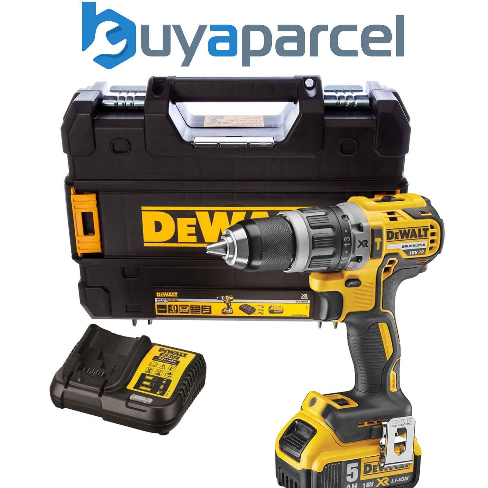 Dewalt DCD796P1 18v XR Brushless Compact Combi Hammer Drill - 1 x 5.0ah Battery