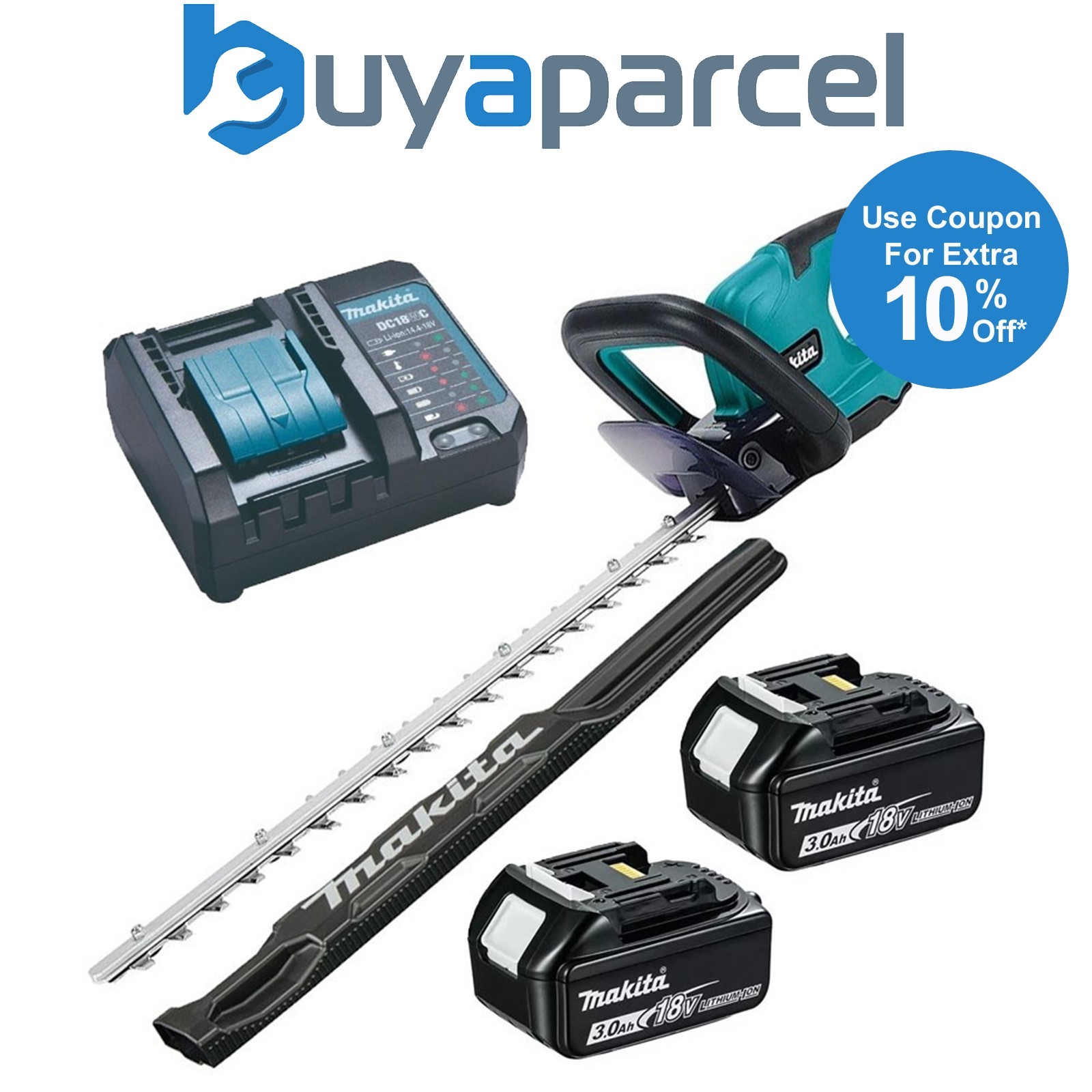 Makita DUH507Z 18V LXT 50cm Cordless Hedge Trimmer Electric Break 2x3ah