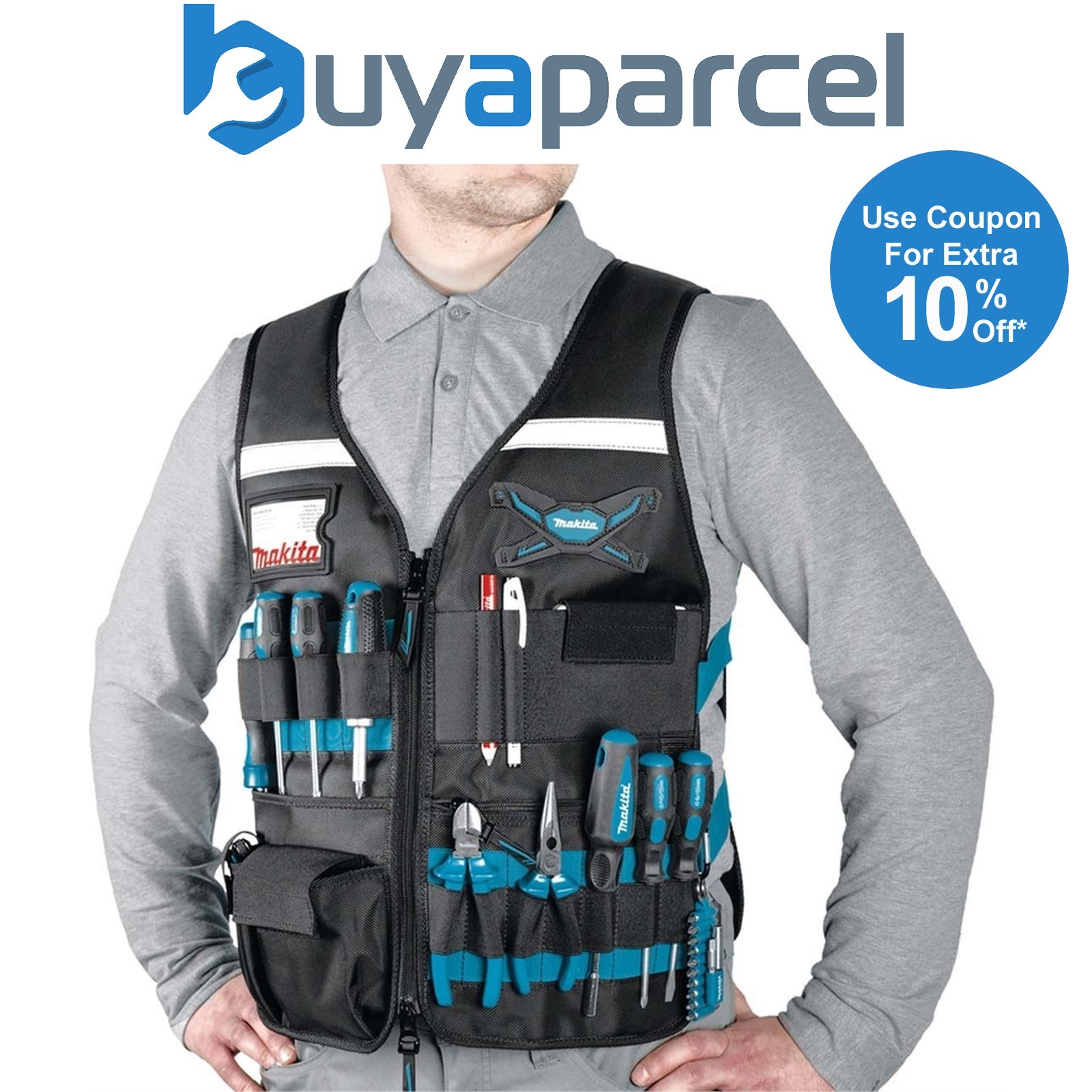Makita E-05636 Adjustable Multi Pocket Workers Vest Gilet - Universal Size