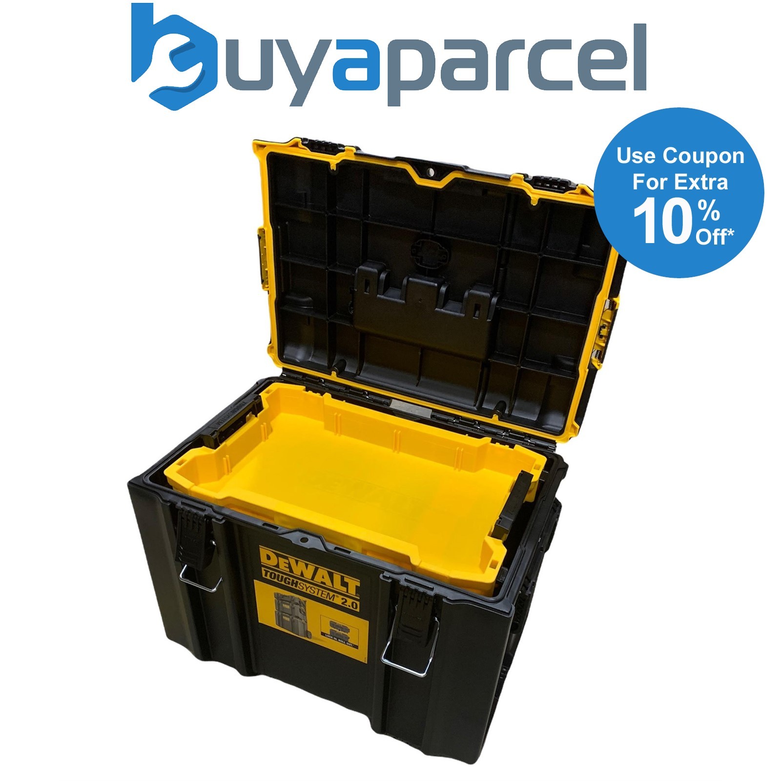 Dewalt Tough System 2.0 DS300 Stackable Organiser Toolbox Case + Shallow Tray