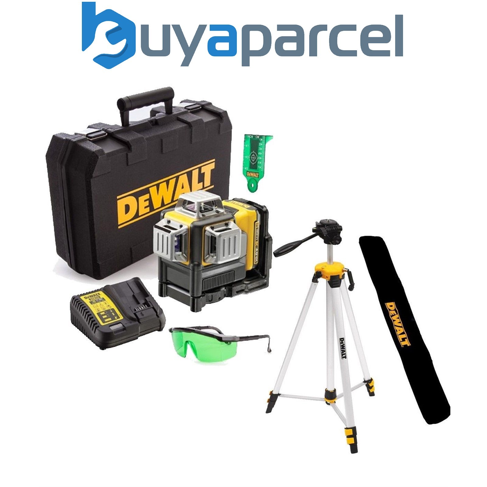 DeWalt DCE089D1G 3 Beam 3 Way Self Levelling Multi Line Laser Green Line +Tripod