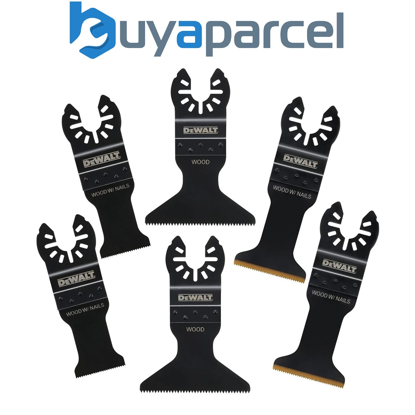 Dewalt 6 Piece Multi Tool Blade Set Titanium Plunge Cut Nails Wood DCS355 DCS356