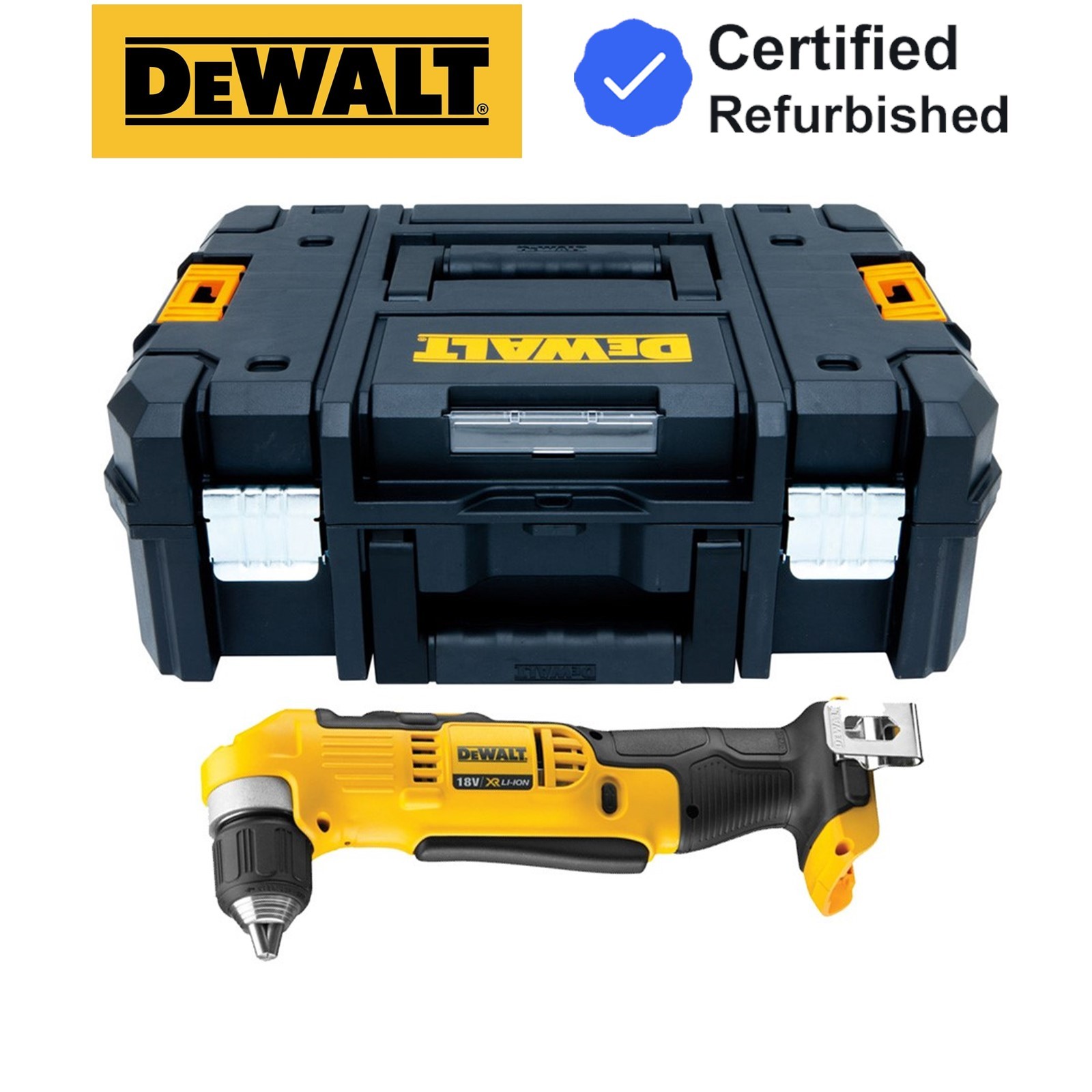 Dewalt DCD740N 18v XR Right Angle Drill Lithium Ion - Bare Includes Tstak Case