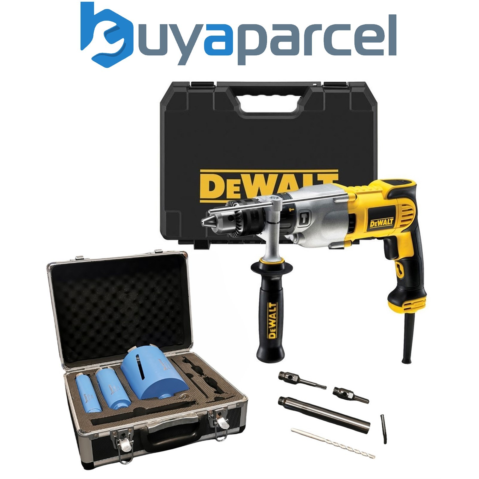 Dewalt D21570K Dry Diamond Core Drill Rotary Percussion 110v + 8PC Plumbing Set