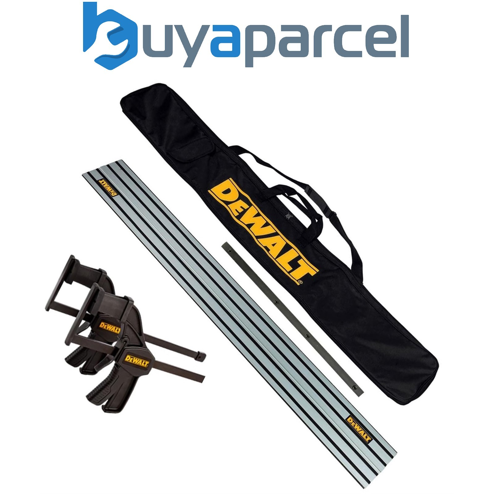DeWalt DWS5022 1.5m Guide Rail for Plunge Saws + DWS5026 Clamps + Bag + Fixings