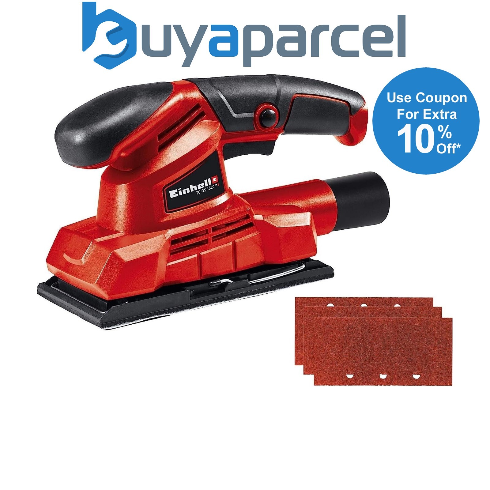 Einhell TC-OS 1520 1/3 Sheet Orbital Sander 150W 240V 230 x 93mm Dust Extraction