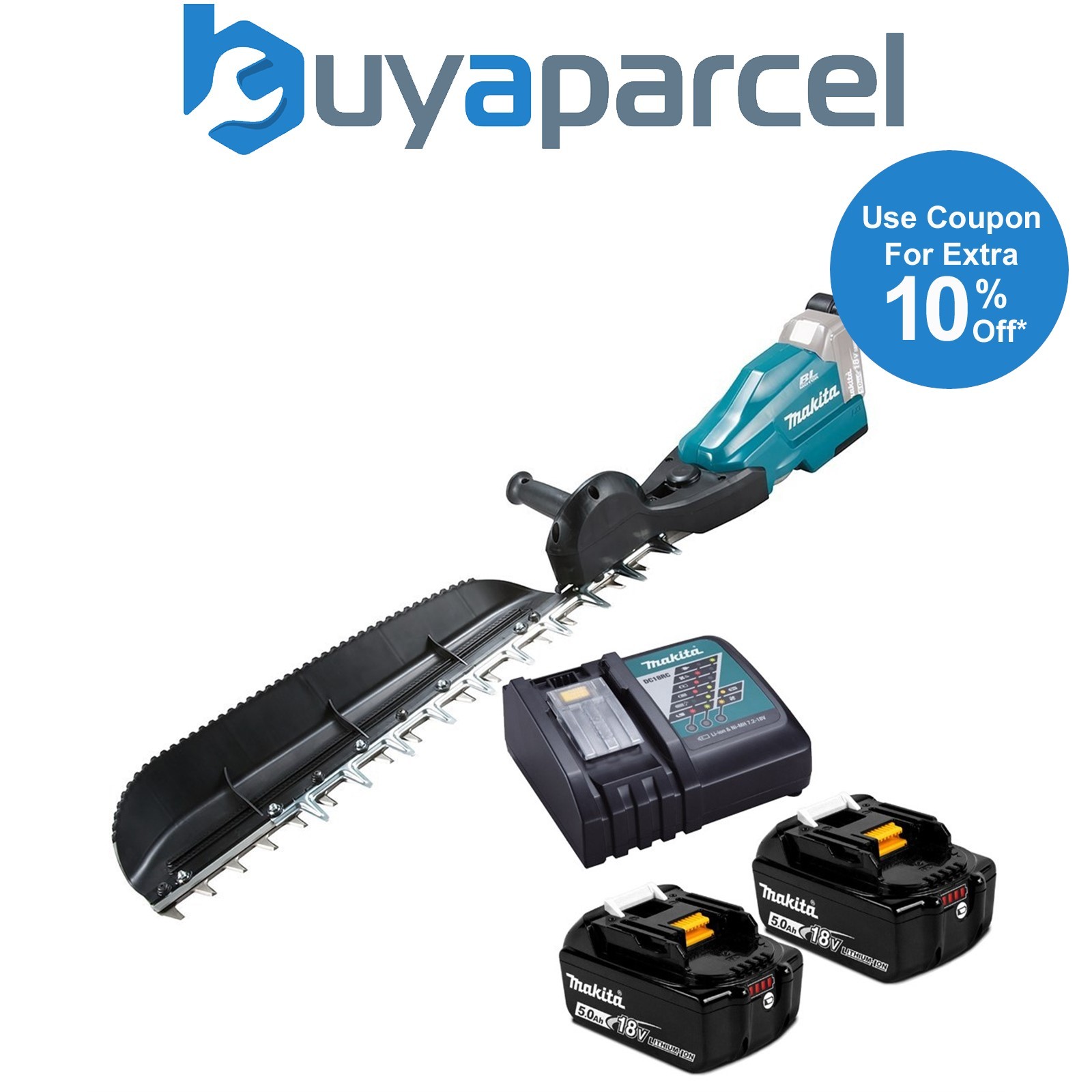 Makita DUH754S LXT 18v Brushless Single Sided Hedge Cutter Trimmer 2 x Batteries