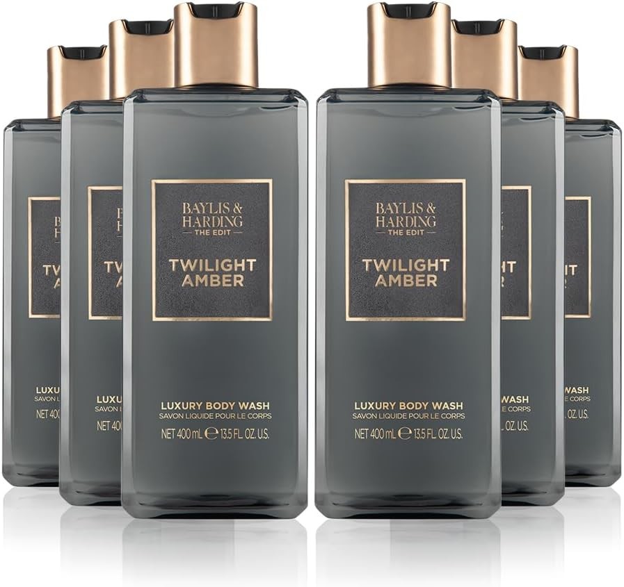 Baylis & Harding The Edit Twilight Amber Body Wash, 400 ml (Pack of 6) - Vegan