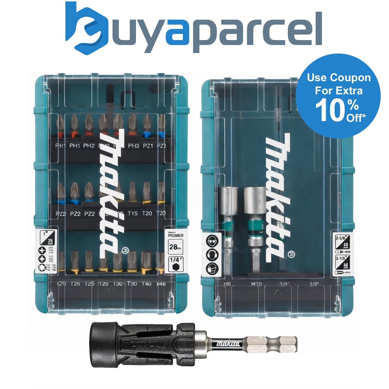 Makita E-25068 28 PC Impact Premier Torsion Bit Set + Ultra Mag Magnetic Holder