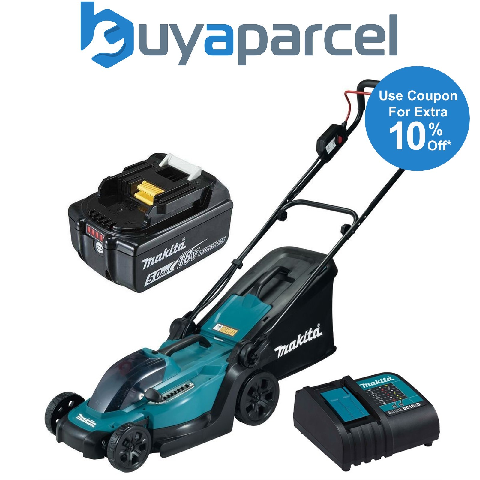 Makita DLM330 18v LXT Cordless Lithium Battery Lawn Mower 33cm + 1x5ah Battery