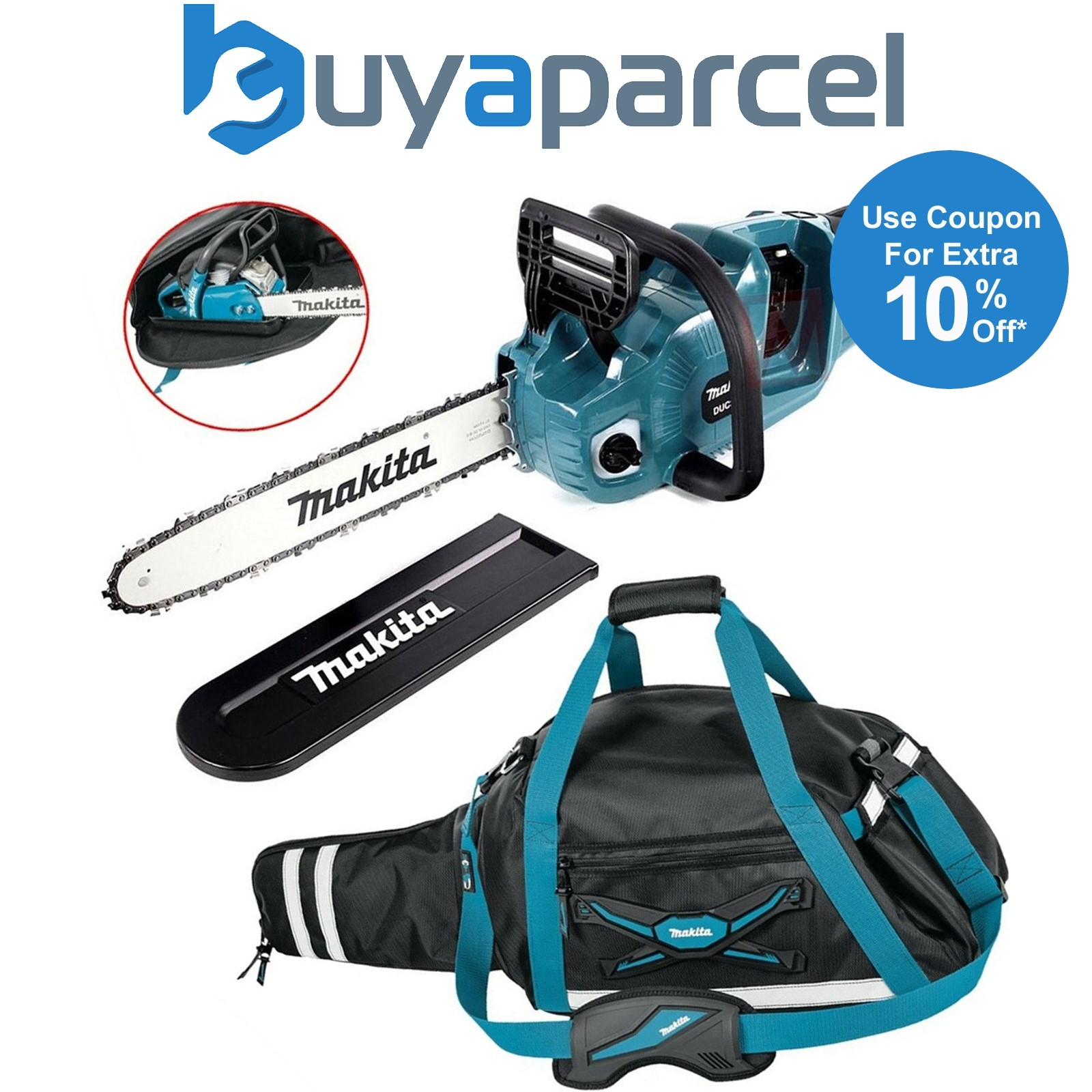 Makita DUC353Z Twin 18v / 36v LXT Lithium Cordless 35cm Chainsaw Bare +Carry Bag