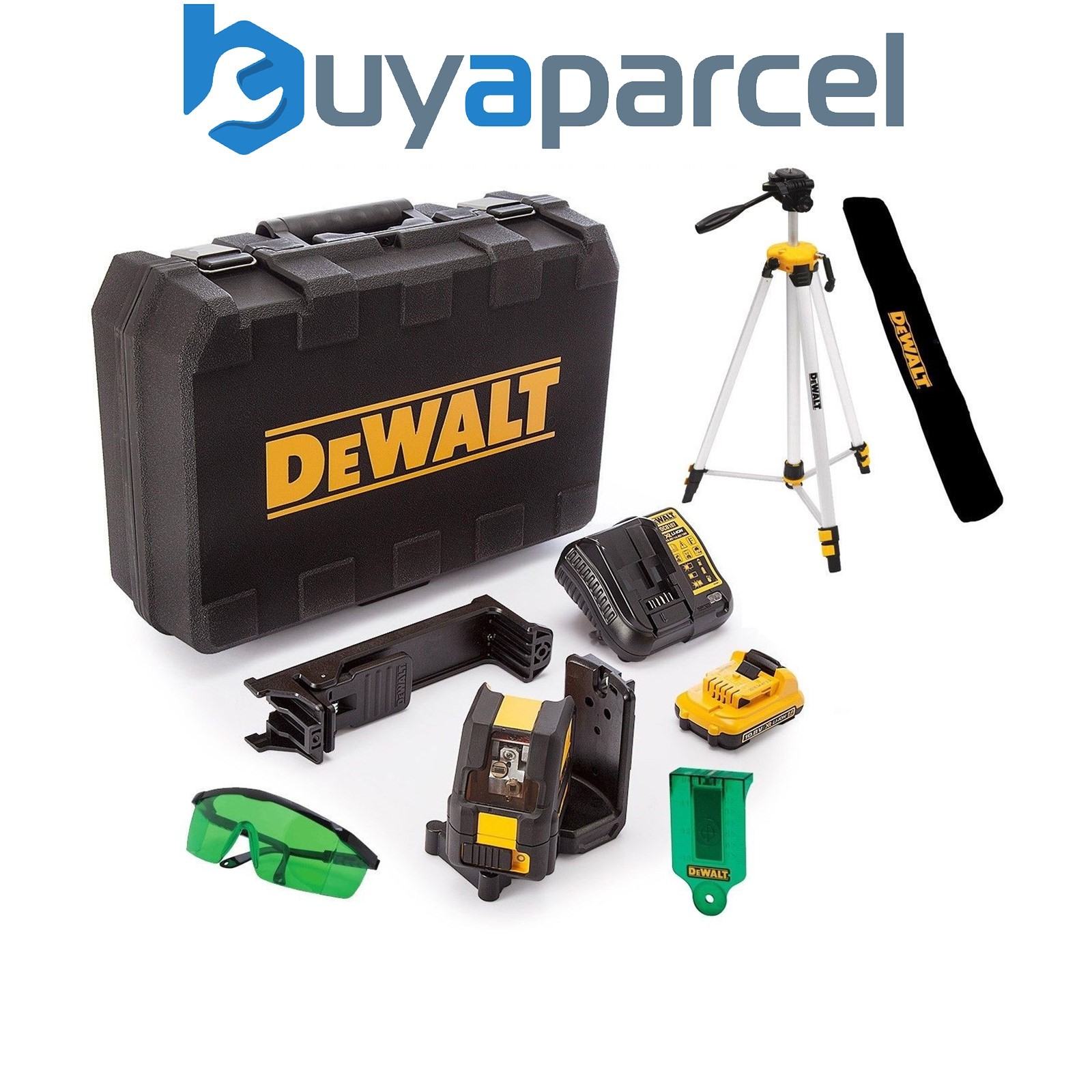 DeWalt DCE088D1G 12v Cross Line Green Laser Level Bracket Tripod Bag DE0892G