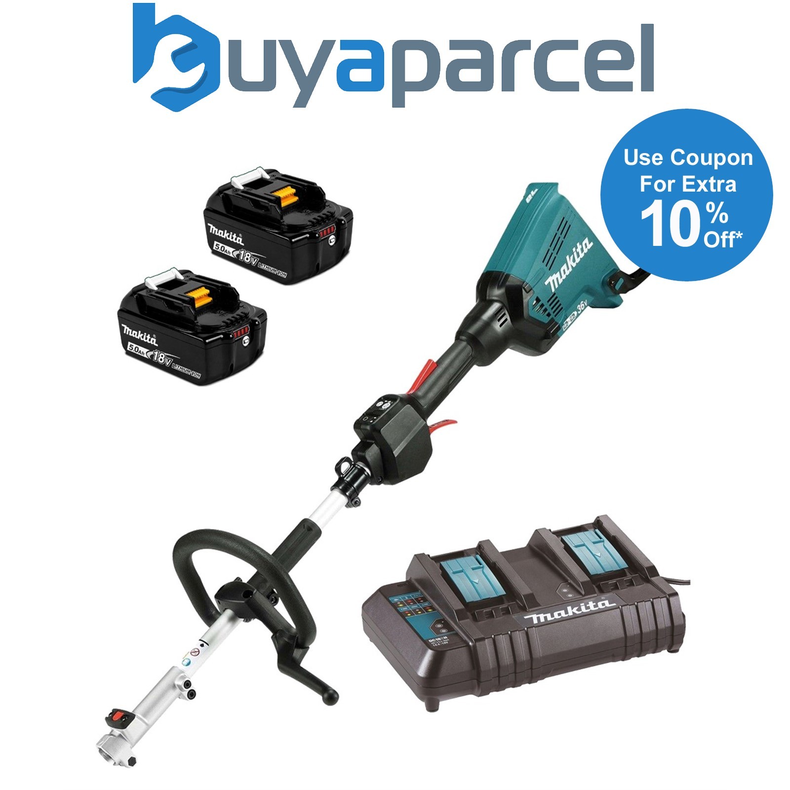 Makita DUX60CT2-KIT Brushless 18v / 36v LXT Cordless Split Shaft Tool 2x5.0ah