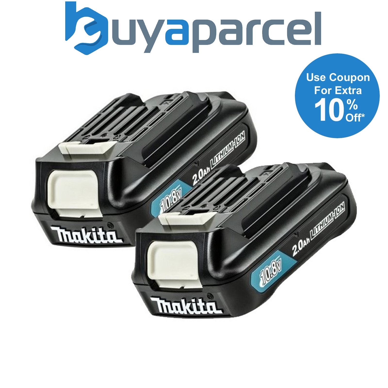 2 x Makita BL1020 BL1021B 10.8v 12V Max CXT Lithium Ion Slide Type 2.0ah Battery