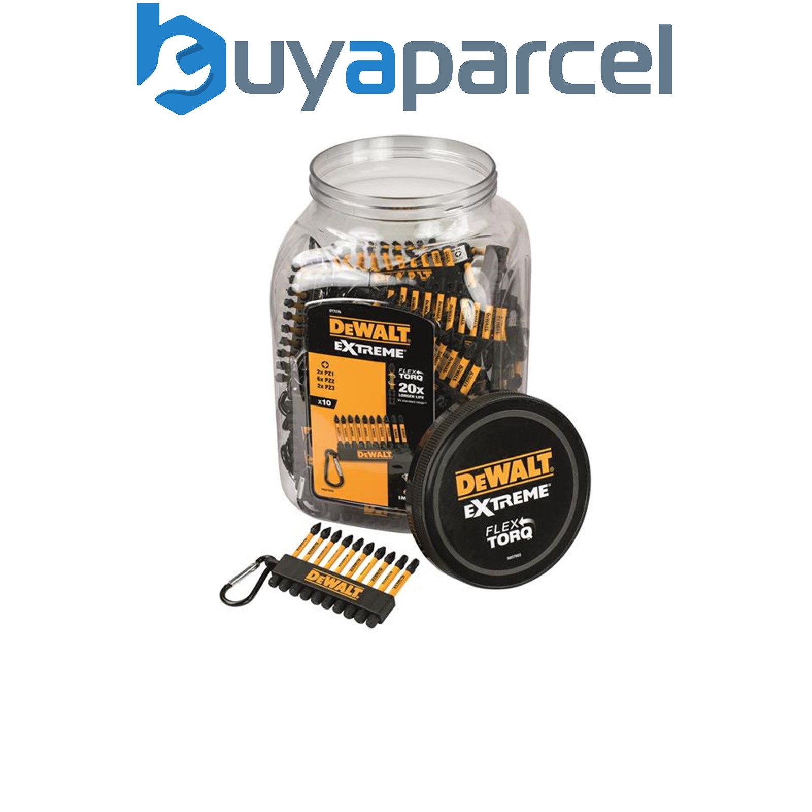 Dewalt DT7276-QZ DT7276QZ Pozi Bit Keyring 10 Piece (Jar of 50) DEWDT7276QZ