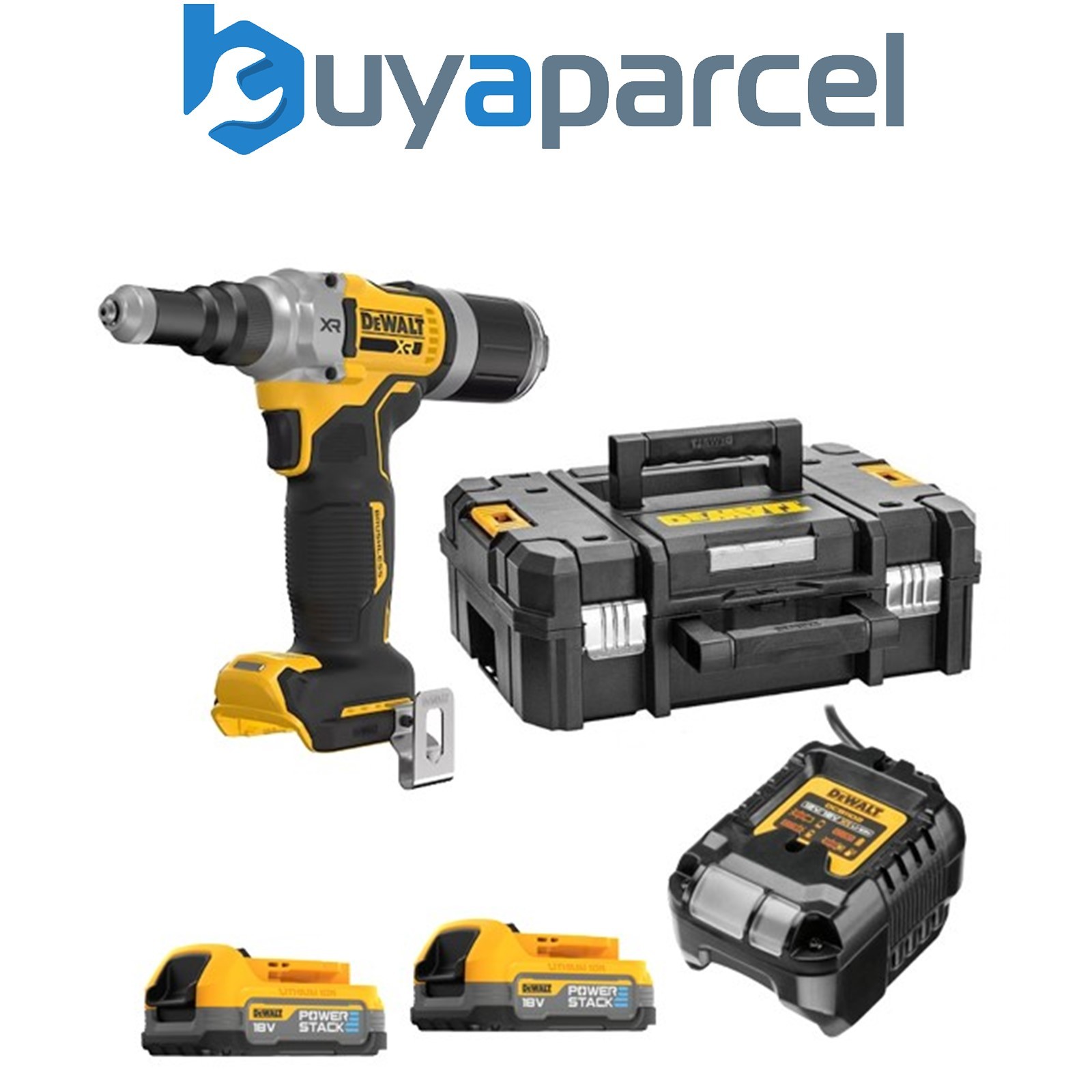 Dewalt DCF414E2T Brushless 18v XR 1/4" 63mm Riveter + 2x DCBP034 Powerstack
