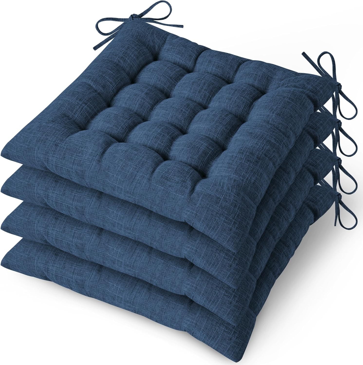 Dining Chair Cushions Set of 4 with 16 Fixed Points Soft Kitchen Chair Pads wit