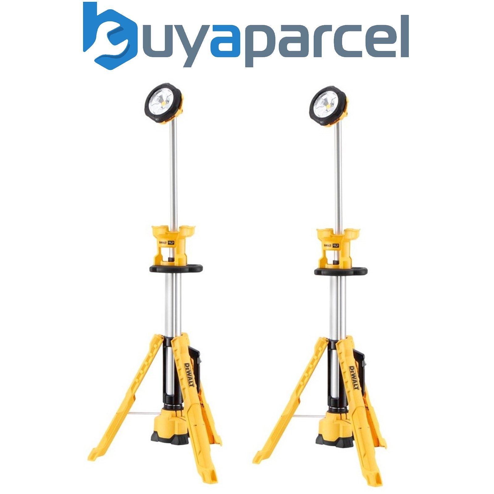 Dewalt DCL079 18v XR LED Light Tripod Site Light Pivot Head Cordless - Twin Pack
