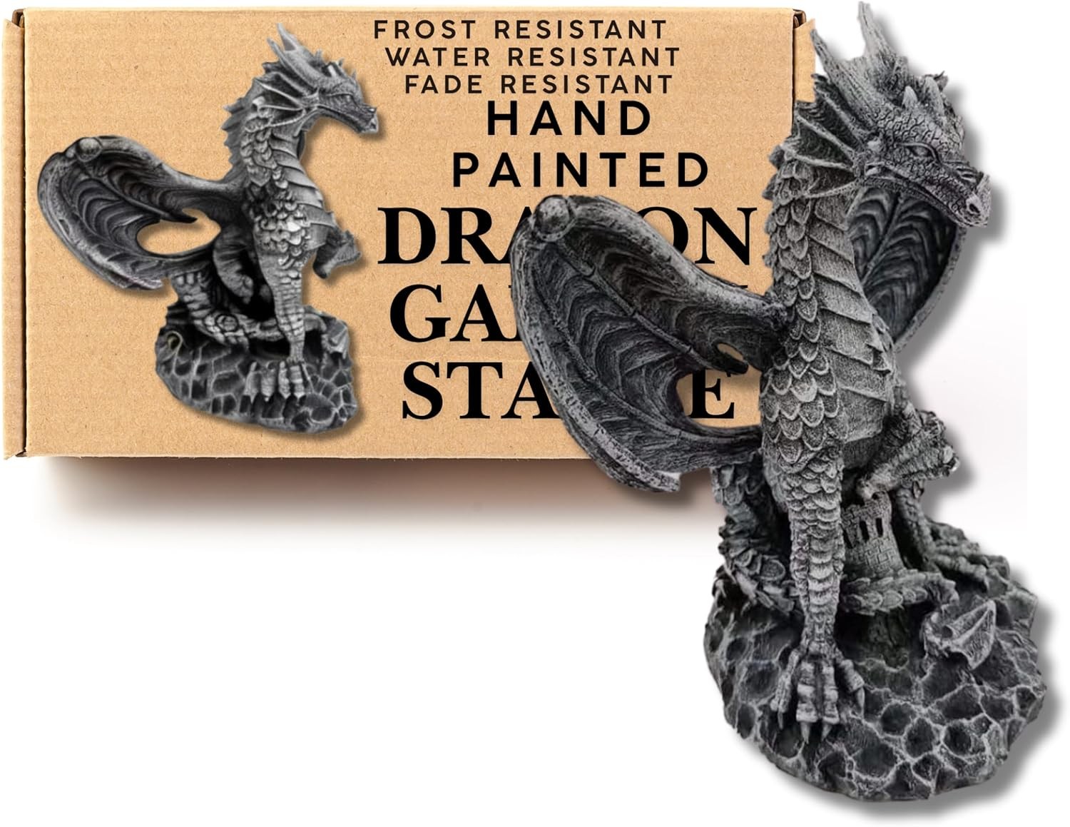 G&H Decor Garden Ornaments Outdoor - Large Dragon Ornament - Hand-Painted Resin