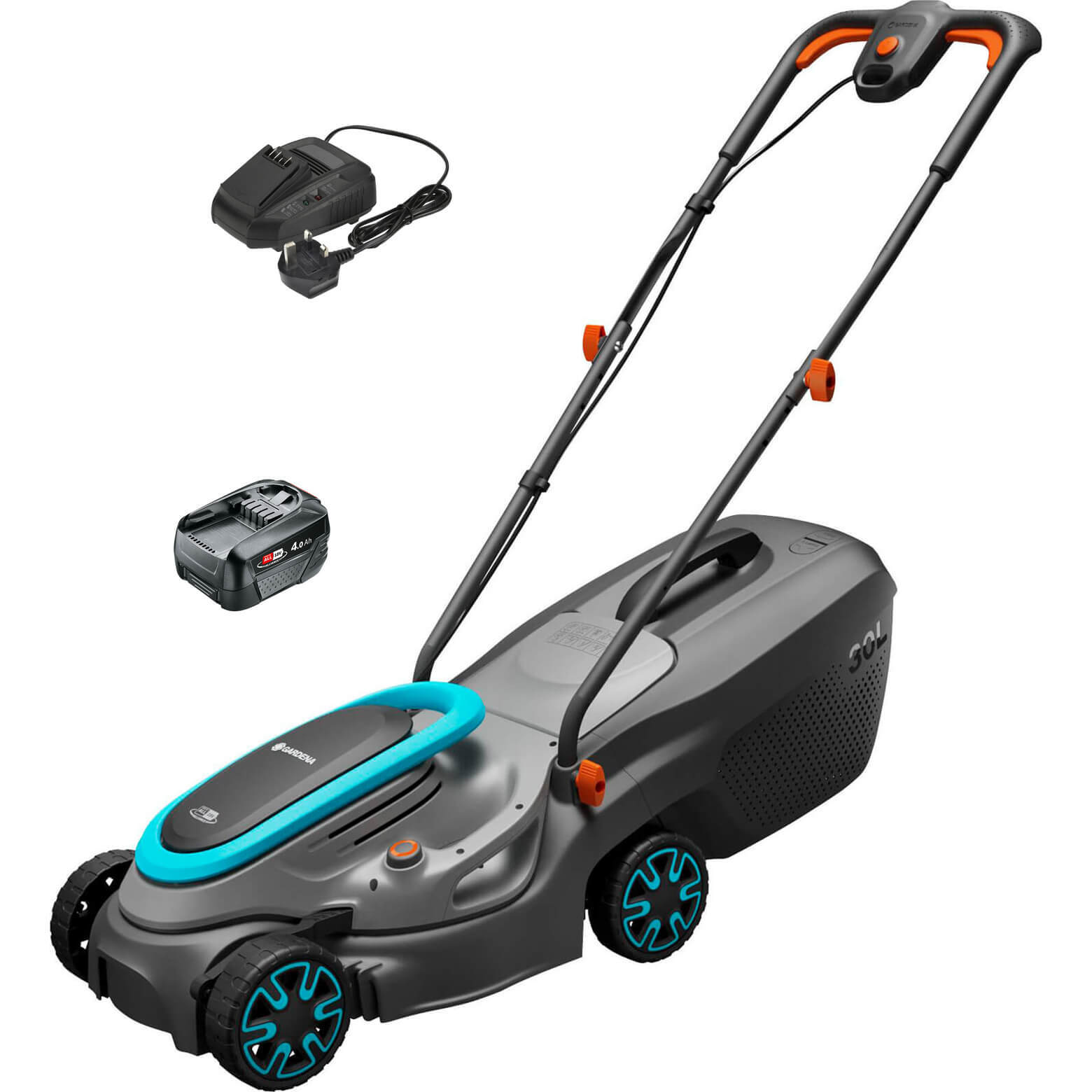 Gardena POWERMAX 32 P4A 18v Cordless Rotary Lawnmower 320mm 1 x 4ah Li-ion