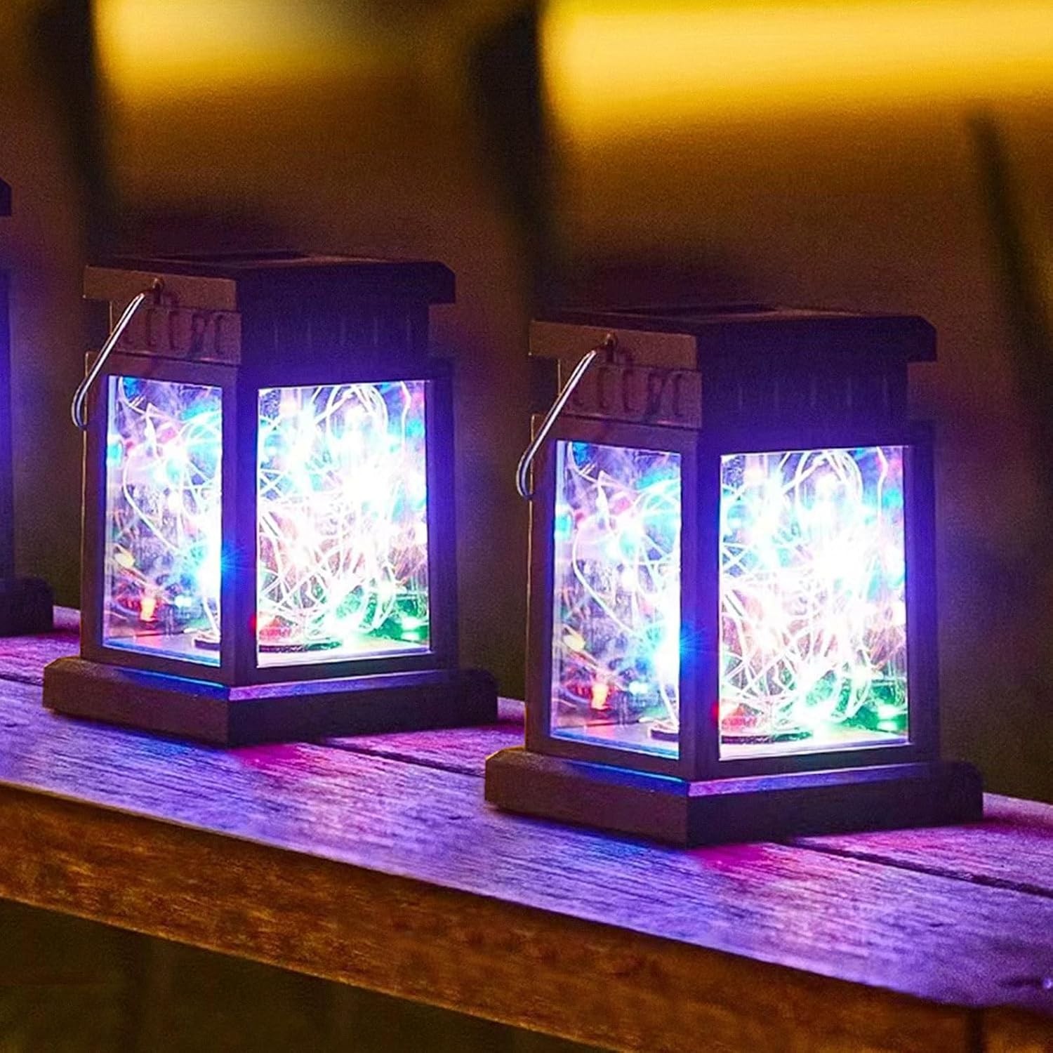 Solar Lanterns for The Garden, 2pcs IP55 Waterproof Hanging Solar Lantern Ornam