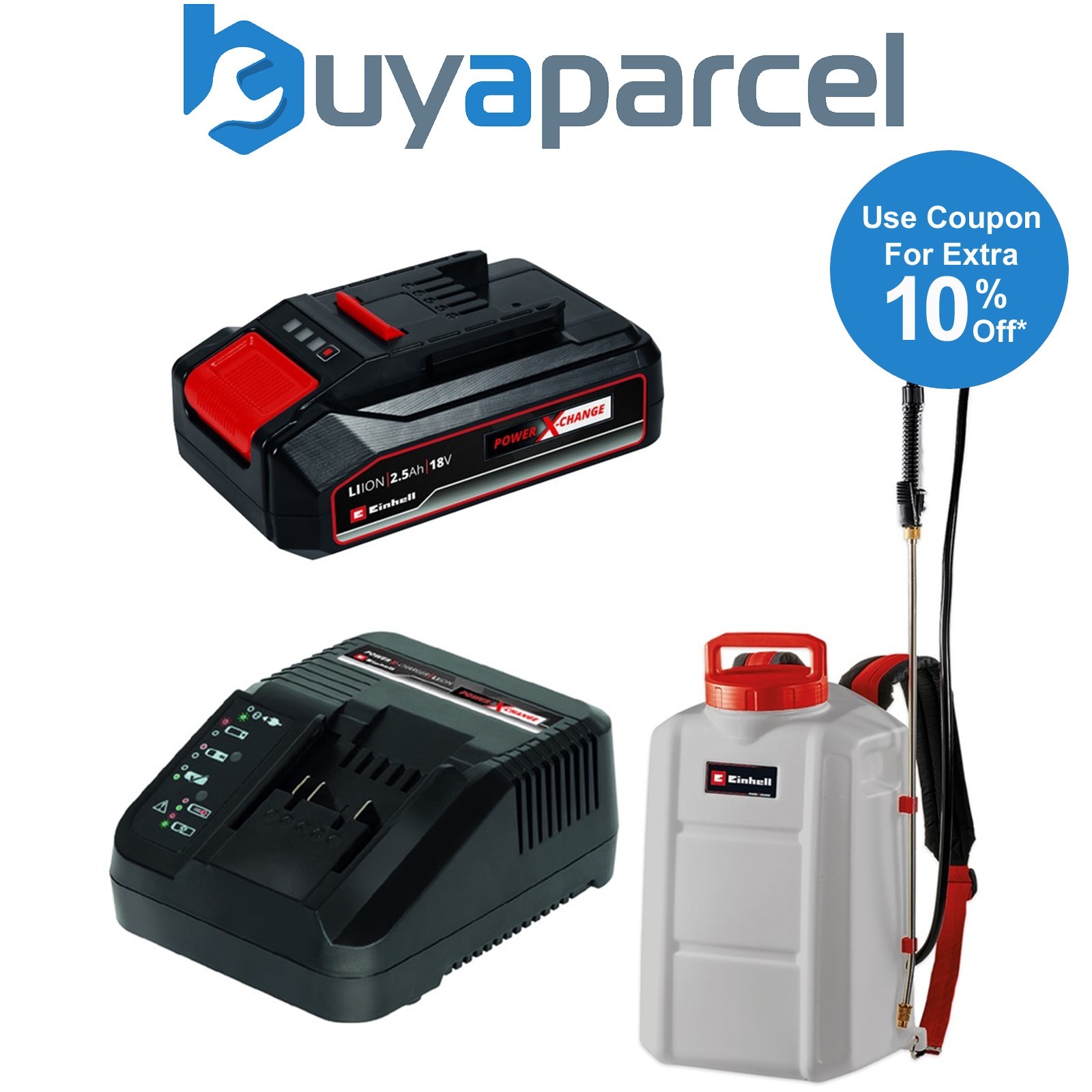 Einhell 18v Power X-Change Cordless Pressure Sprayer Backpack GE-WS + 2.5AH Kit