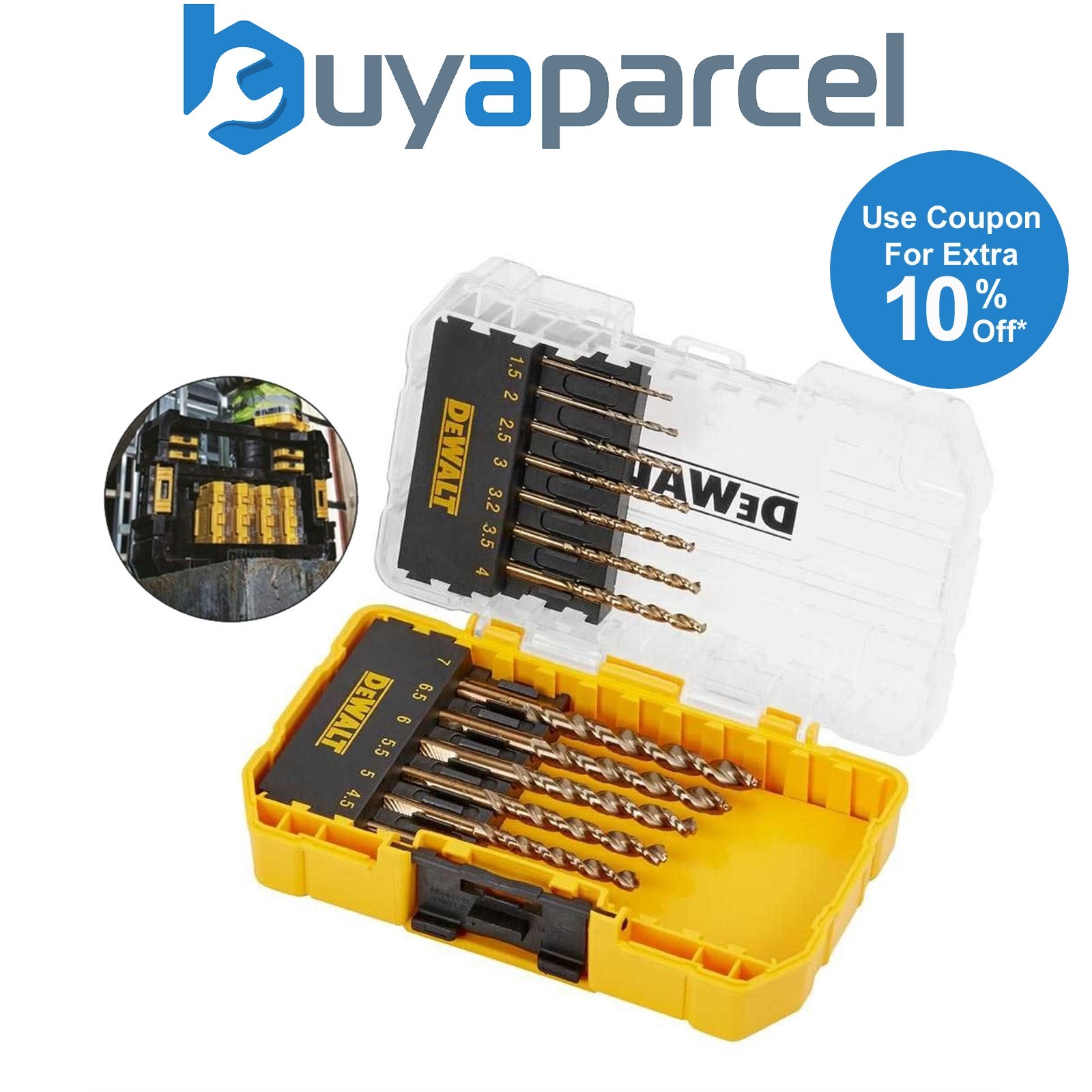 Dewalt DT70710 13 Piece EXTREME 2 HSS Metal Wood Drill Bit Set -Fits TStak Caddy