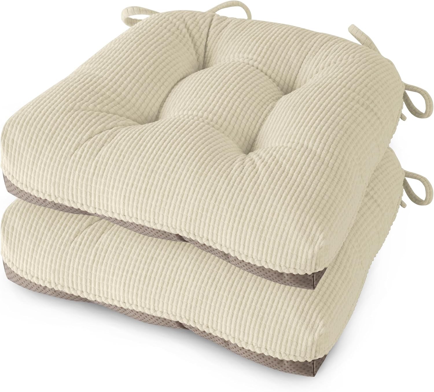 Indoor Kitchen Chair Cushions Set of 2 Dining Chair Cushions with Ties Tufted a