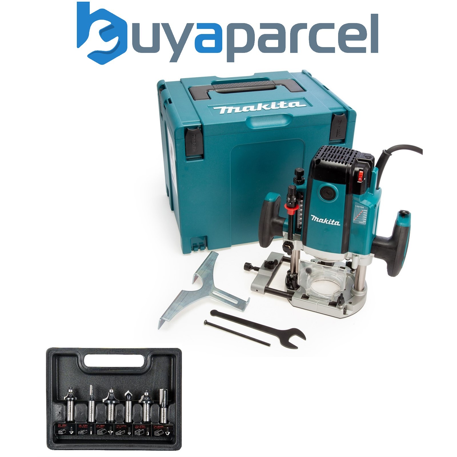 Makita 110v 1/2" Plunge Router RP2303FCJ Variable Speed + Trend 6pc Cutter Set