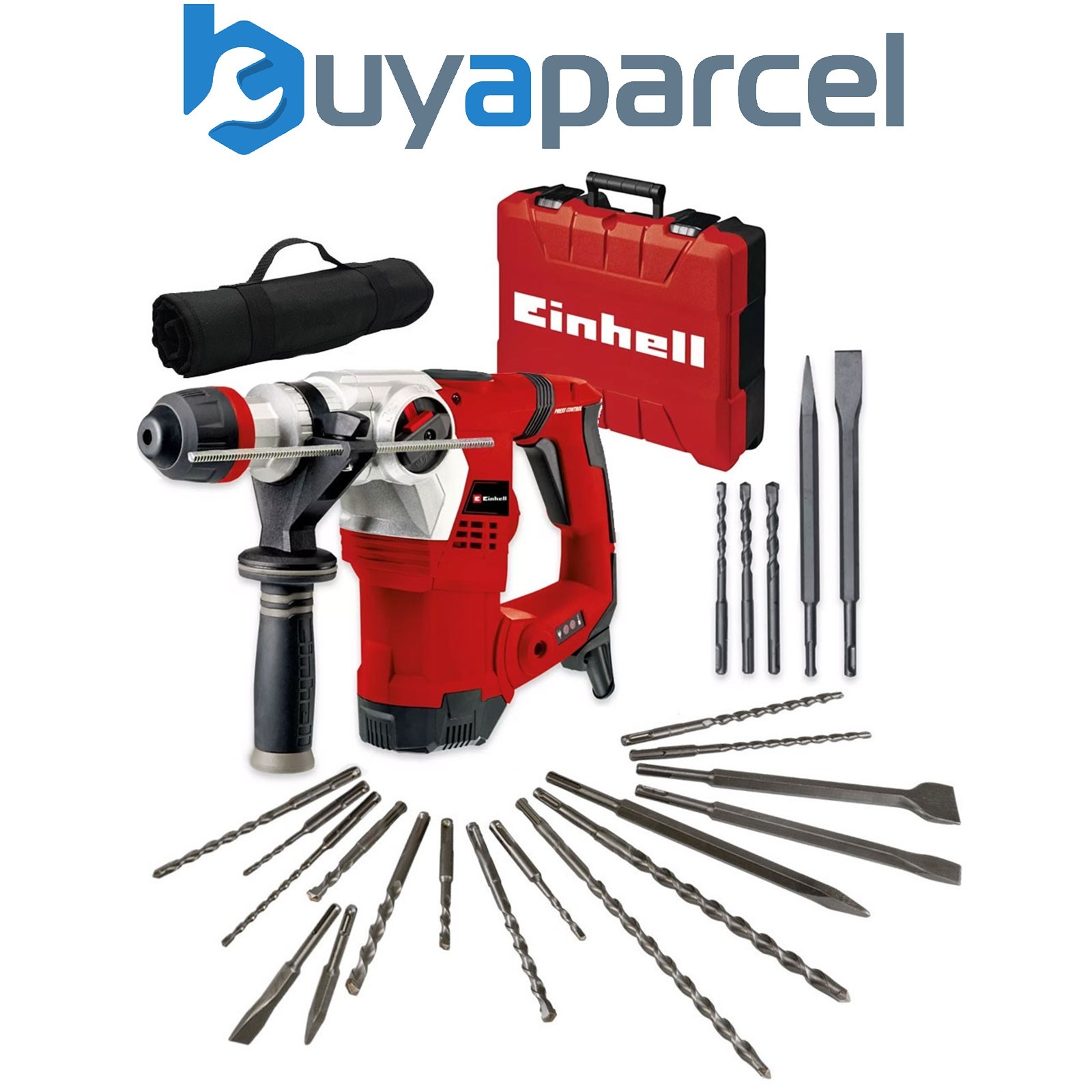 Einhell TE-RH 32 Rotary Hammer Drill 1250W 240V 4 Mode 32MM 5J + Case + 20 Bits