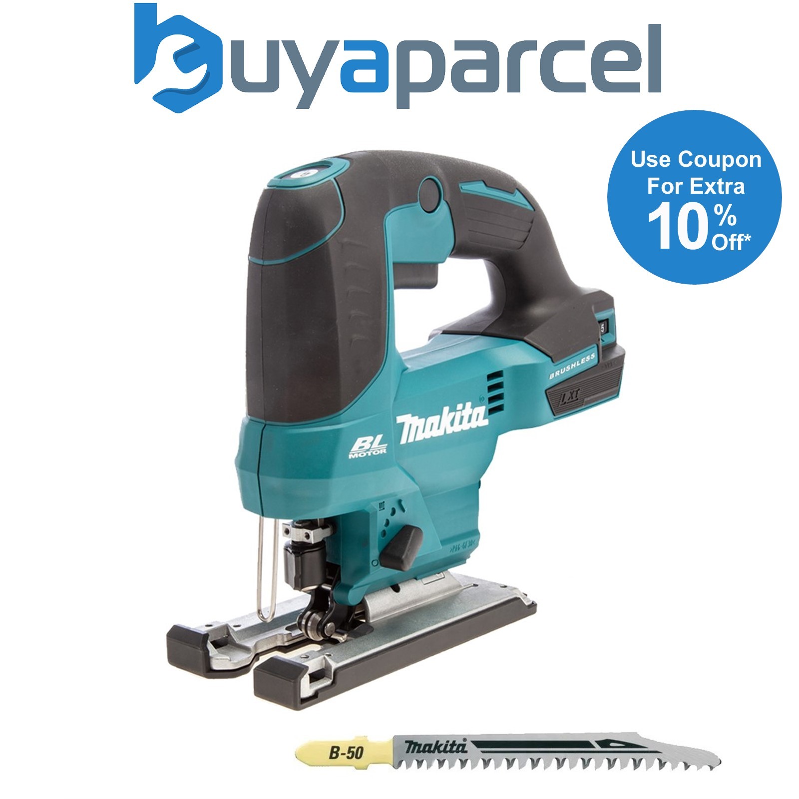 Makita DJV184Z 18v LXT Brushless Top Handle Jigsaw Bare Unit + B-50 Wood Blade