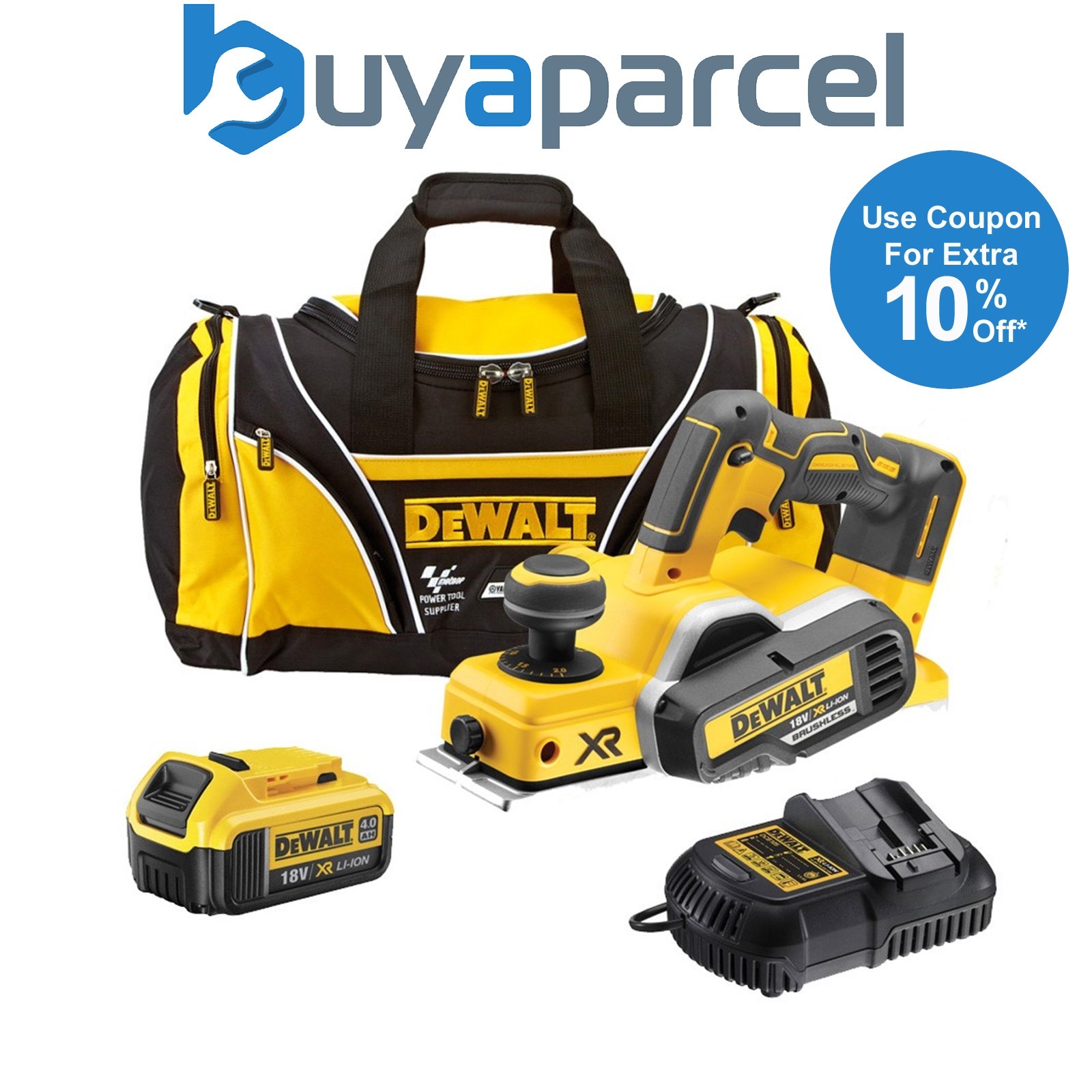 Dewalt DCP580 M1 18v XR Cordless Brushless Planer + 1 x 4.0ah Batt, Charger + Ba