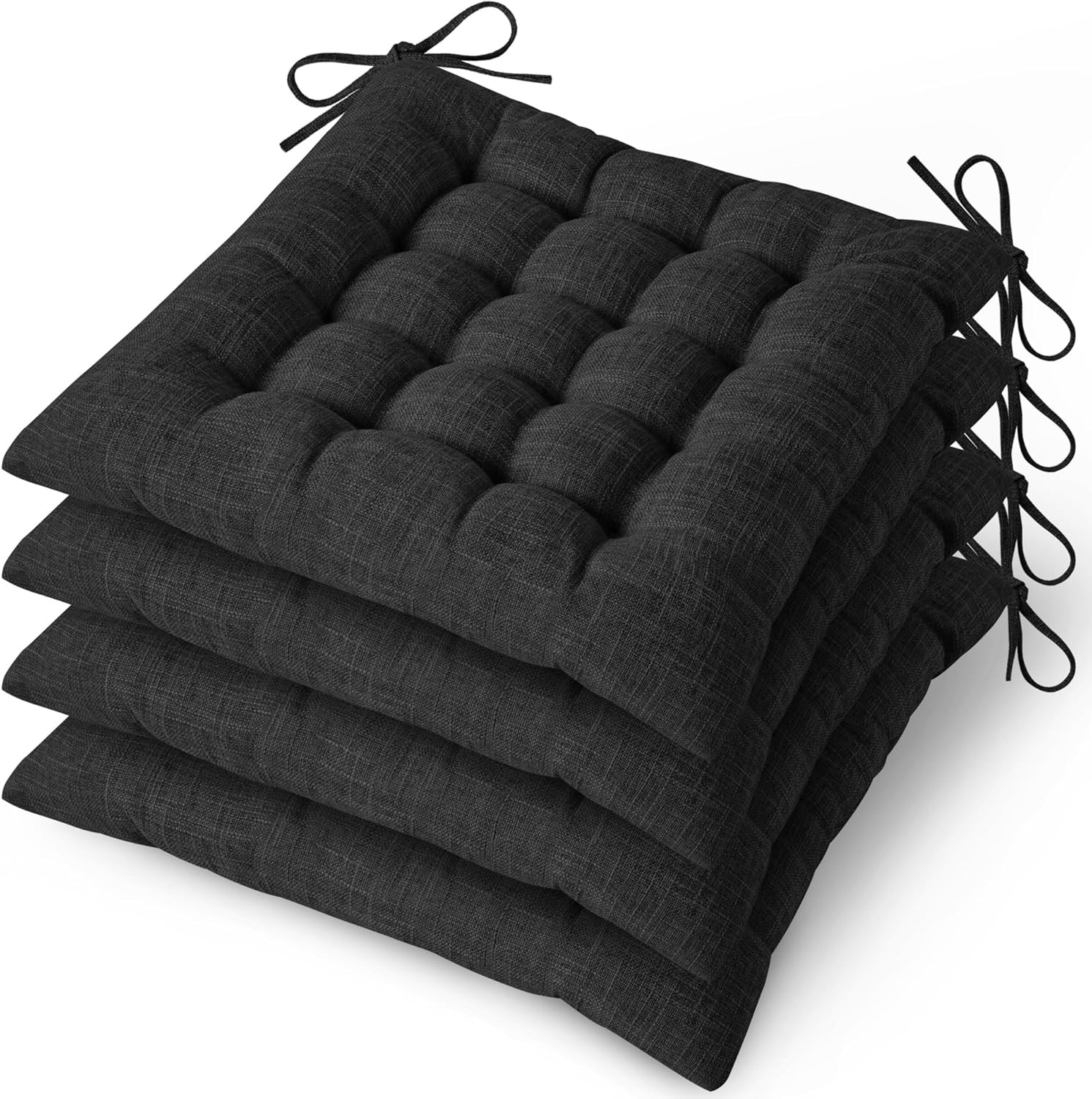 Dining Chair Cushions Set of 4 with 16 Fixed Points Soft Kitchen Chair Pads wit