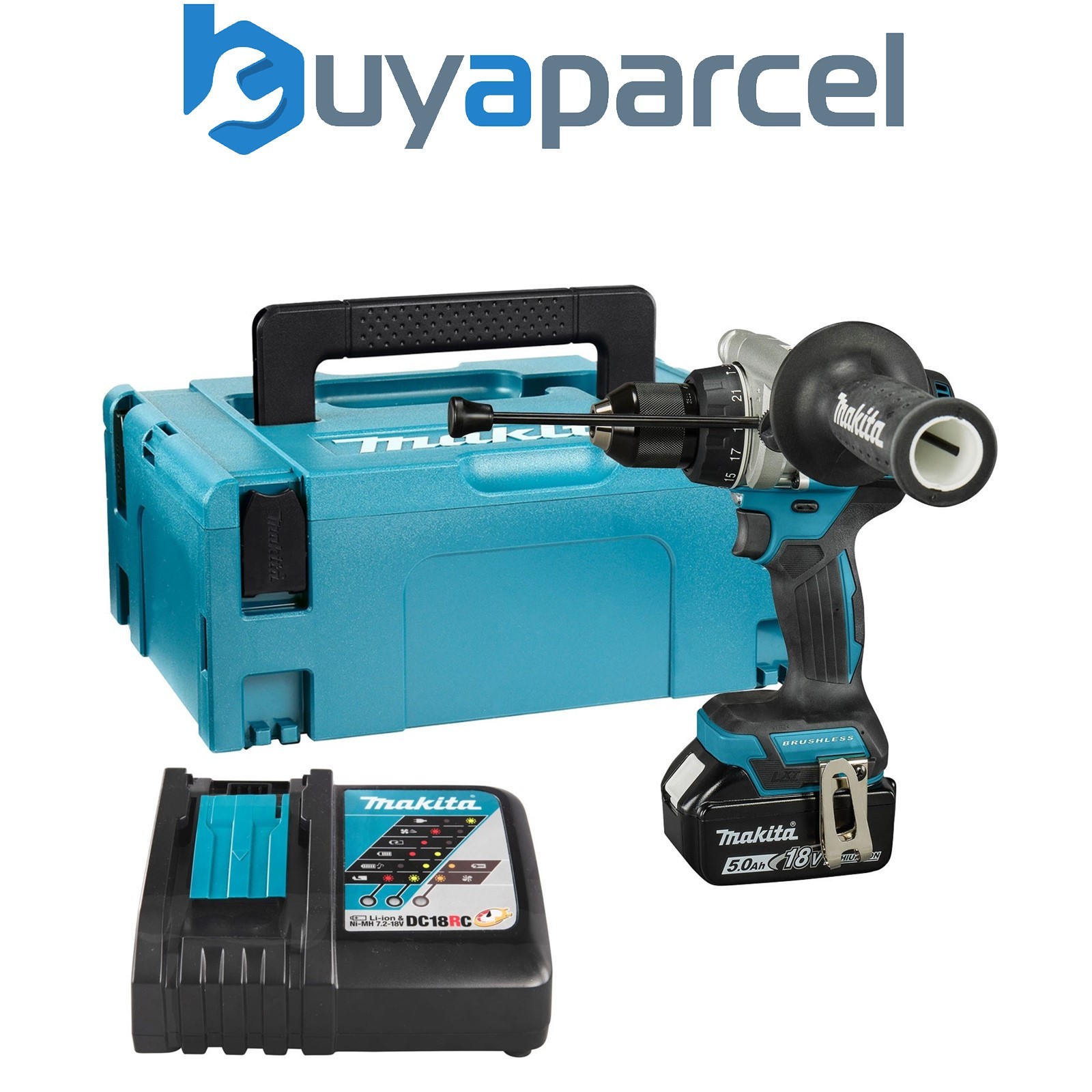 Makita DHP492RT 18v LXT Brushless Combi Hammer Drill 141Nm Torque 1x5ah Battery