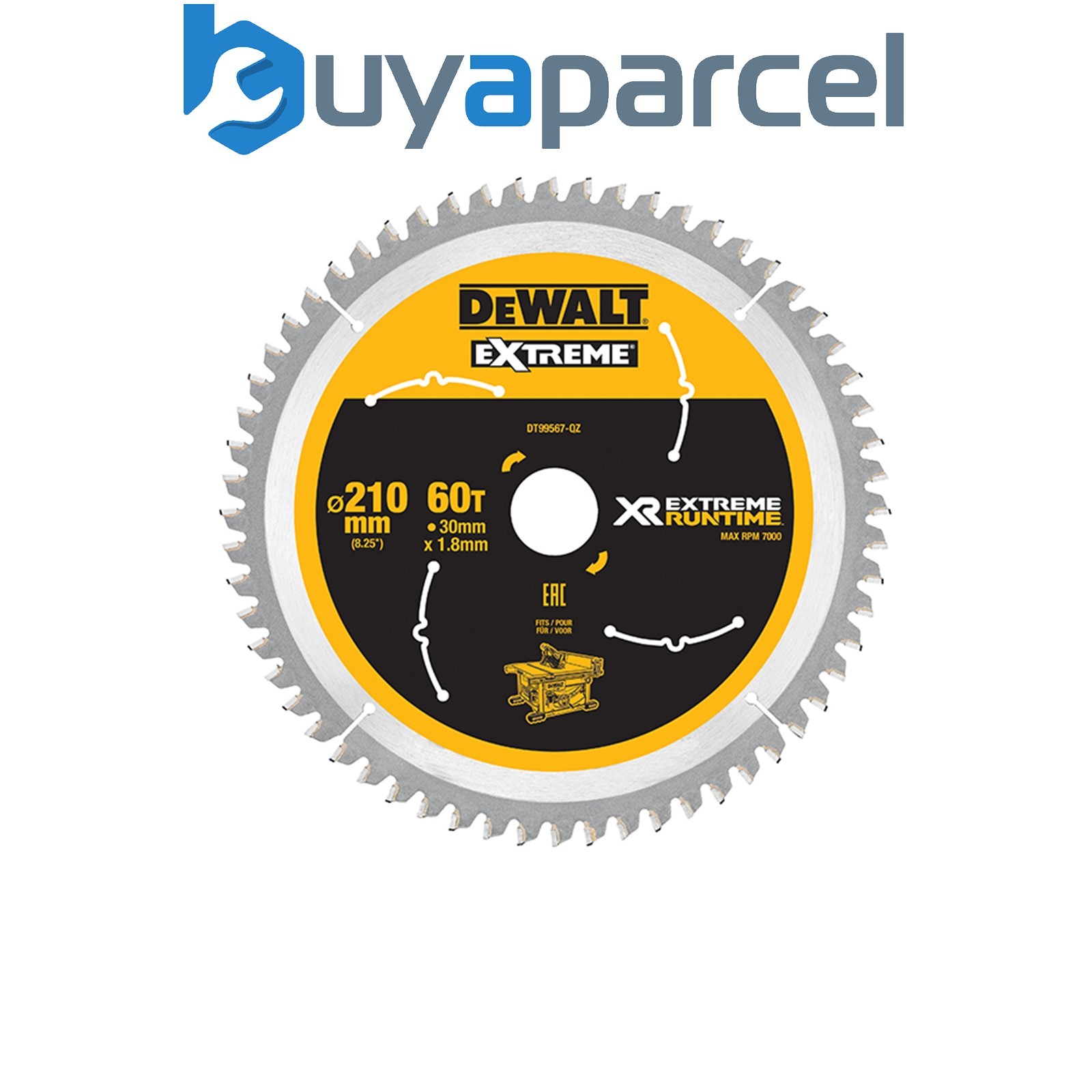 Dewalt DT99567 XR DCS7485 FlexVolt Table Saw Blade 210 x 30mm x 60 Tooth Xtreme