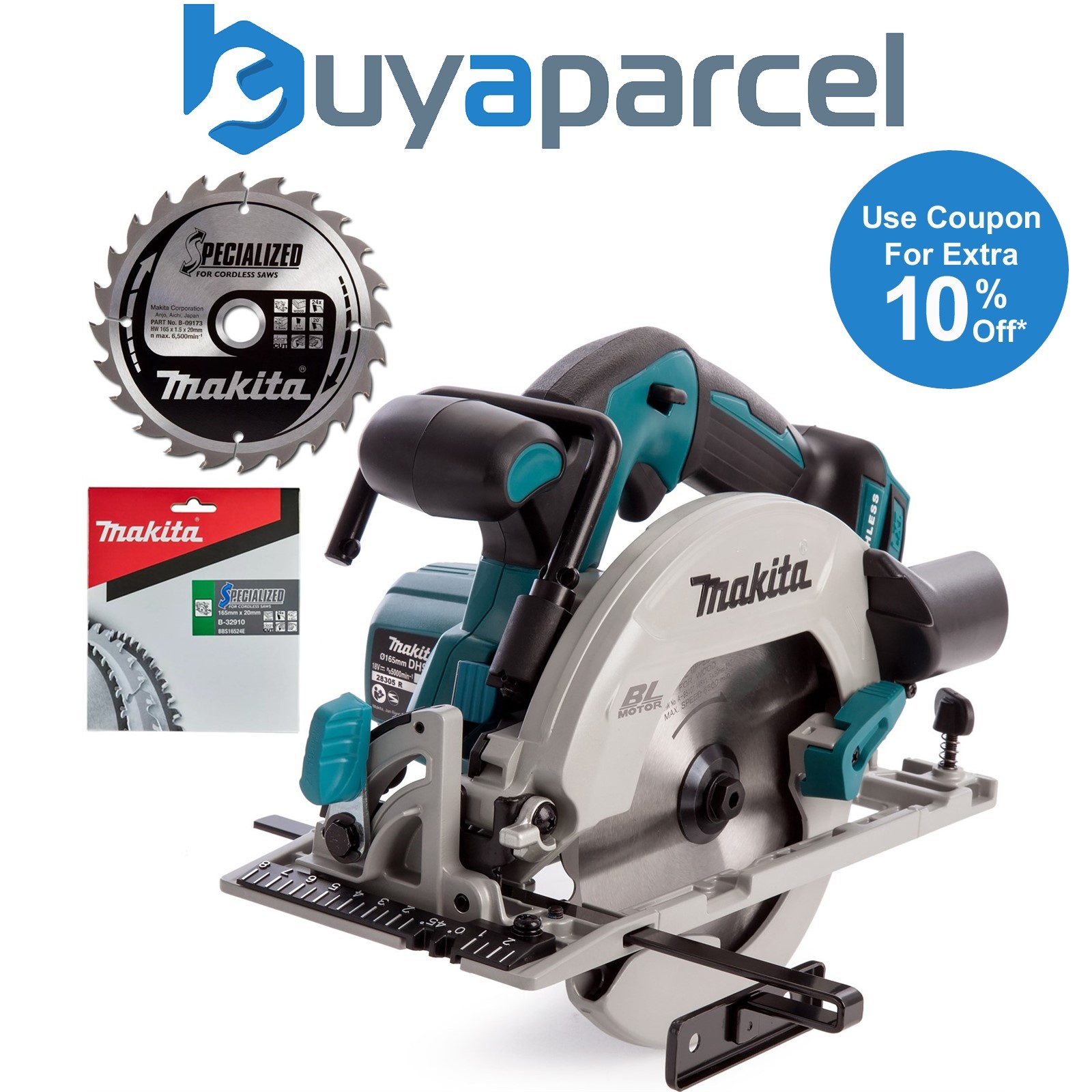 Makita DHS680Z 18v Lithium Brushless Circular Saw 165mm Bare + Specialized Blade