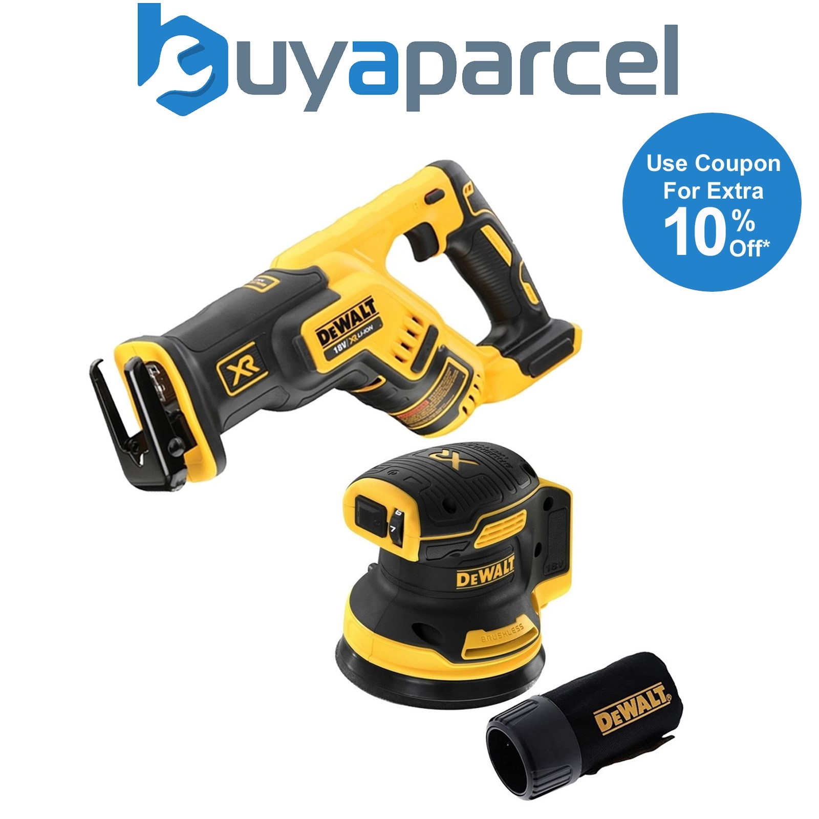 Dewalt DCS367N 18v XR Compact Brushless Reciprocating Saw & DCW210N Sander Bare