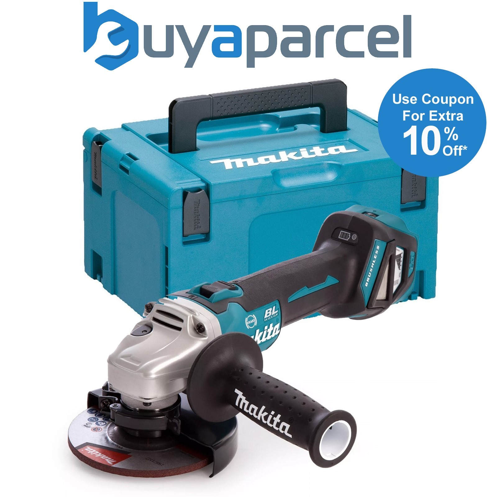 Makita DGA513Z 18v Cordless Brushless 125mm Angle Grinder Lithium Bare + Makpac