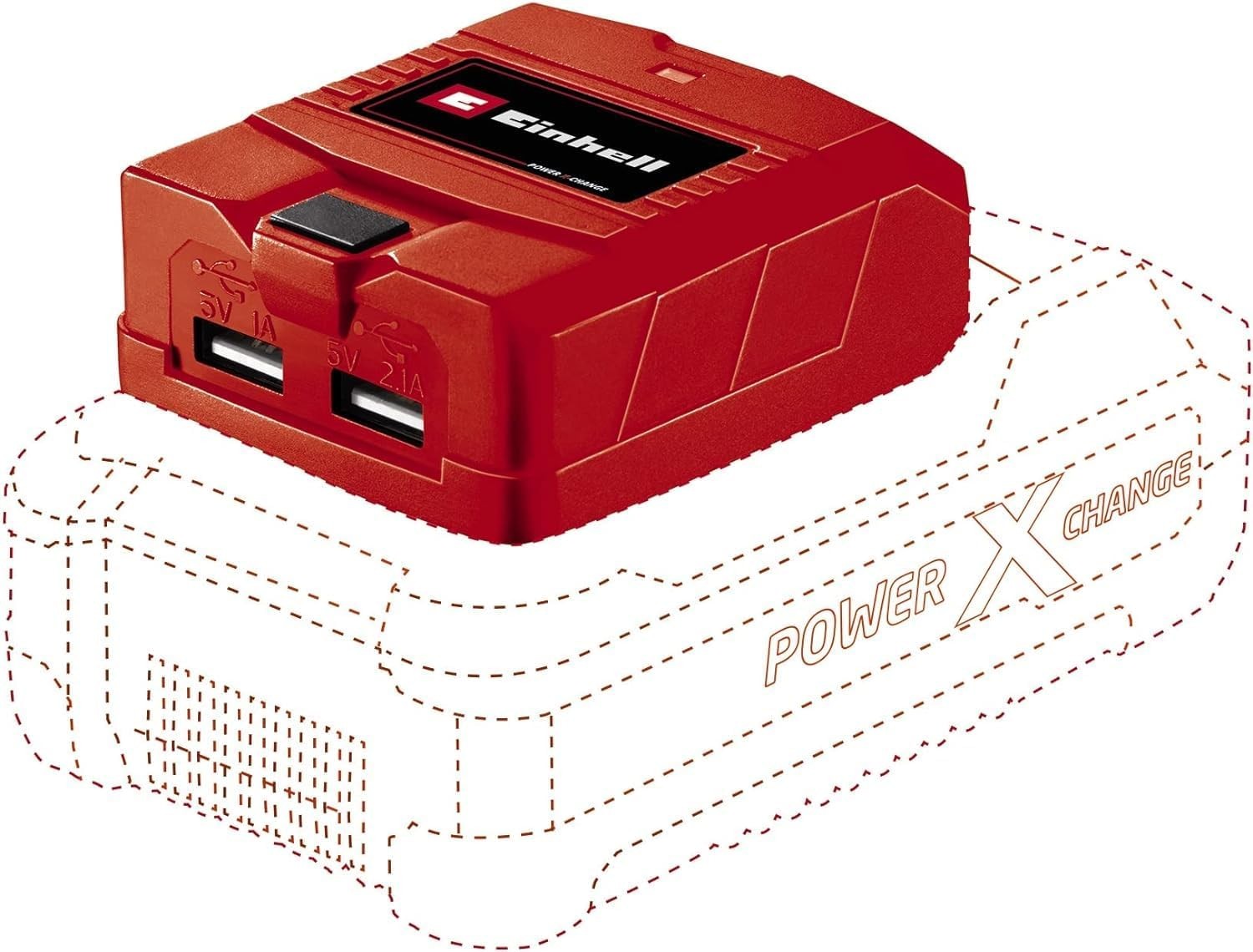 Einhell Power X-Change Cordless USB Charger - Power Bank Adaptor With 2 x USB P