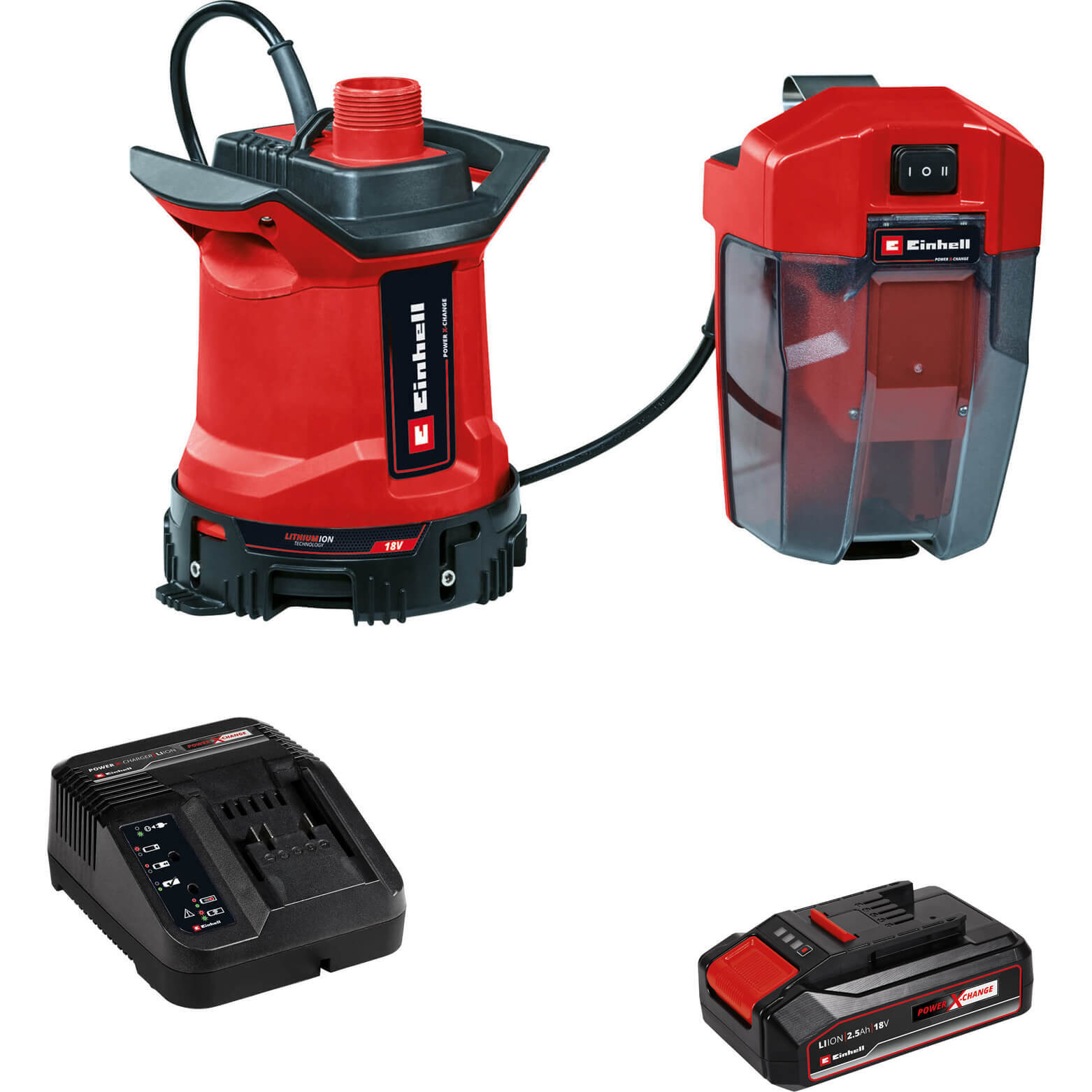 Einhell GE-DP 18/25 LL Li 18v Cordless Low Level Dirty Water Pump 7000 l/h 1 x 2