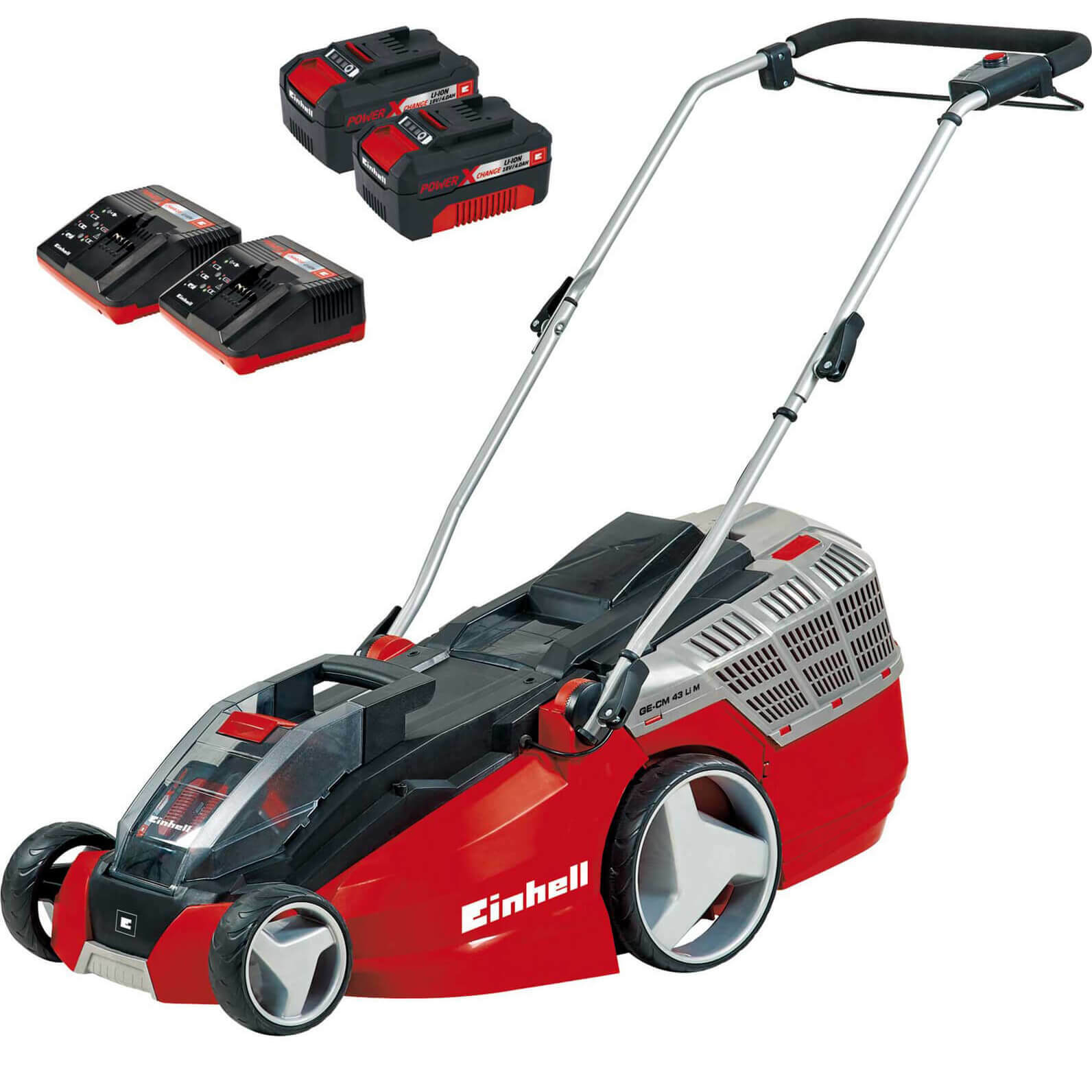 Einhell GE-CM 43 Li M 36v Cordless Brushless Lawnmower 430mm 2 x 4ah Li-ion