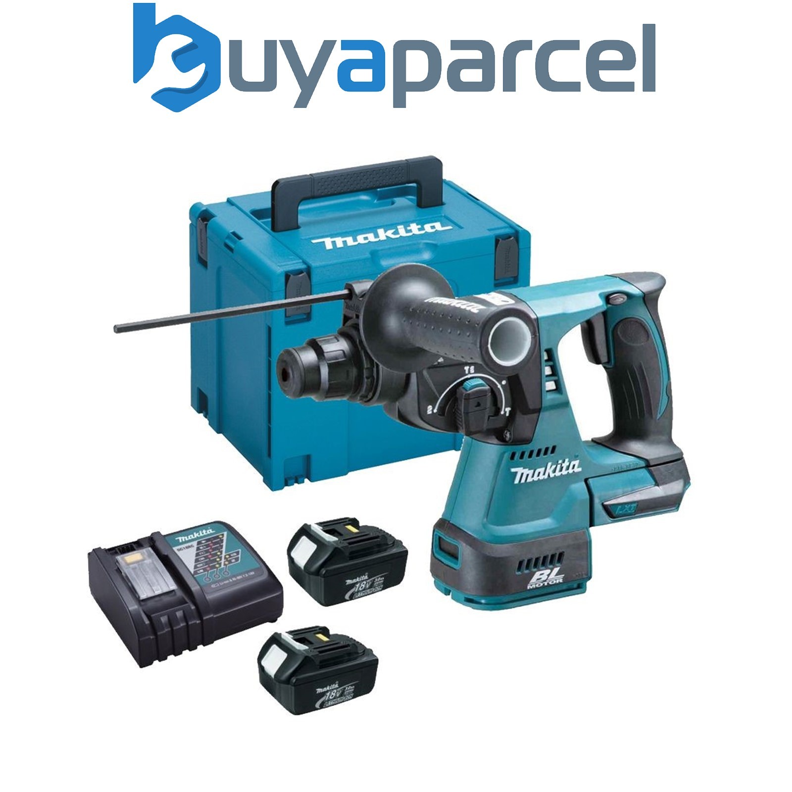 Makita DHR242RFE 18v LXT Li-Ion 3 Mode SDS Rotary Hammer Drill 2x3.0ah + Charger