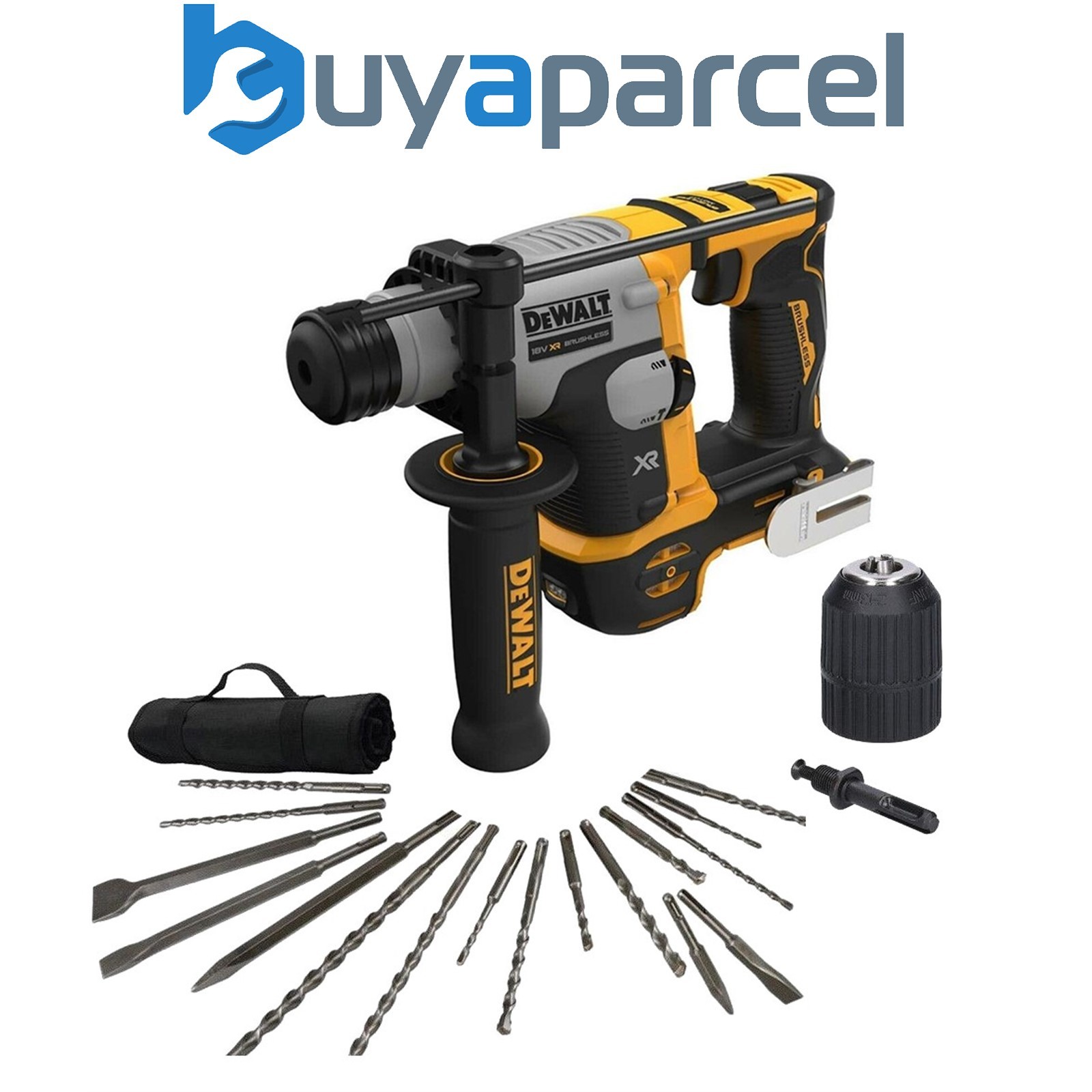 Dewalt DCH172N 18v Ultra Compact Brushless SDS Hammer Drill + 17PC Set + Chuck