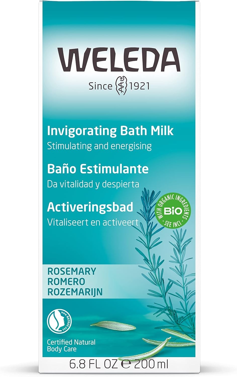 Weleda Bath Milk with Invigorating Rosemary, Bath Soak, Dermatologically Tested